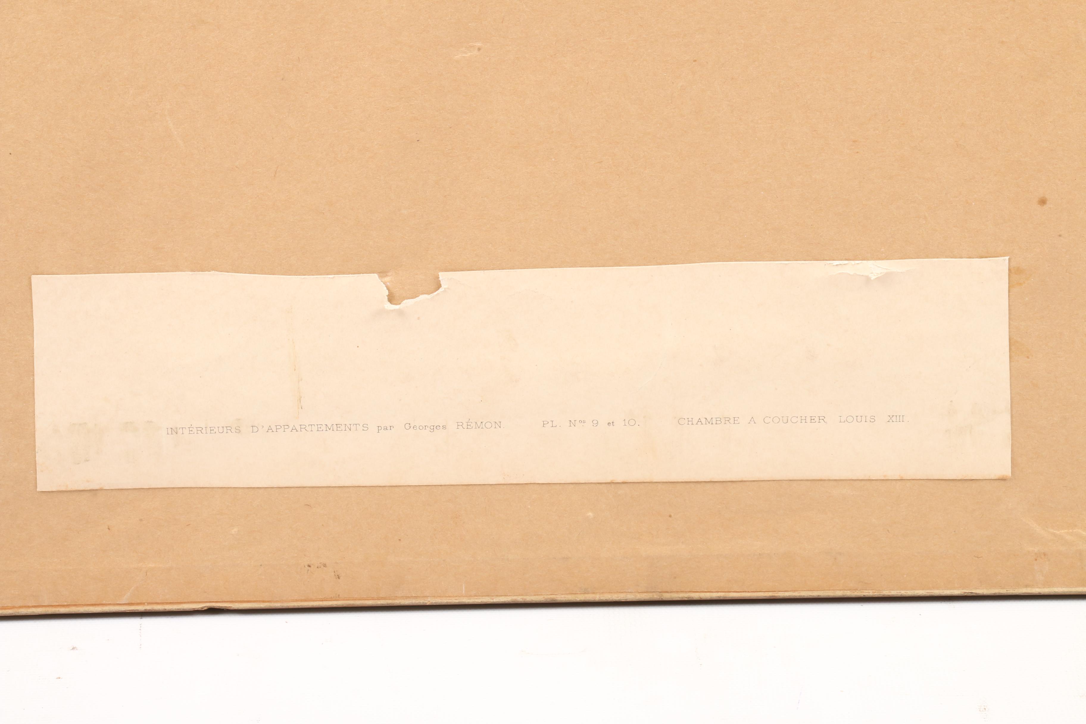 Mixed Media Lithograph "Chambre a Coucher Louis XIII"