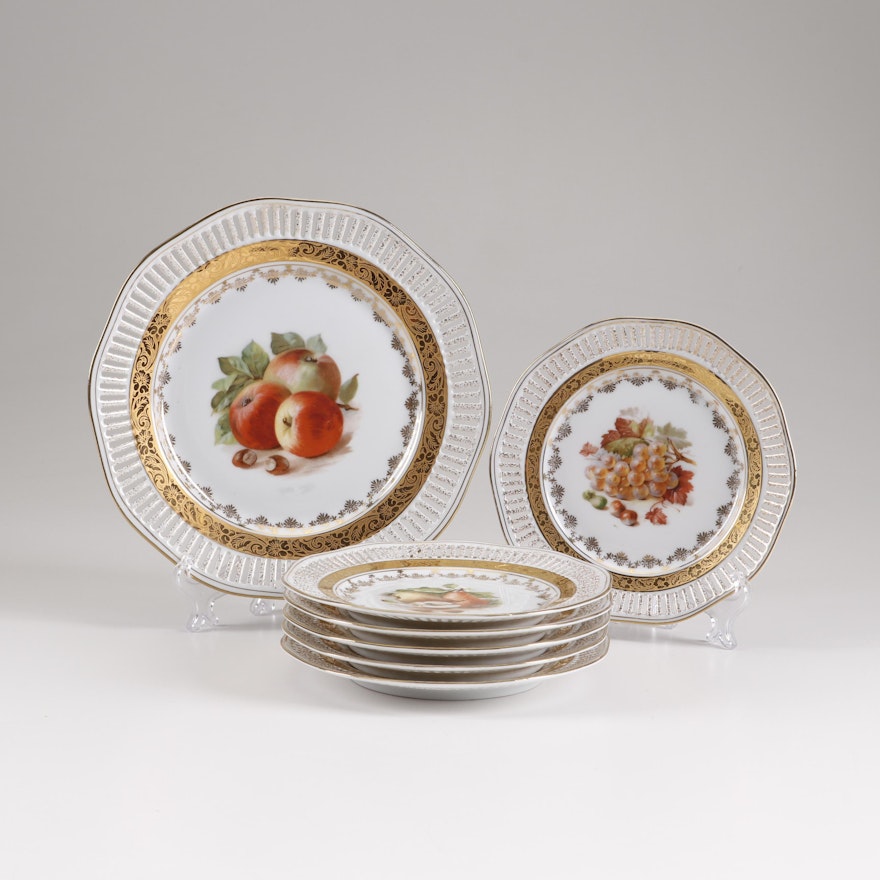 Bavarian Winterling Reticulated Porcelain Plates
