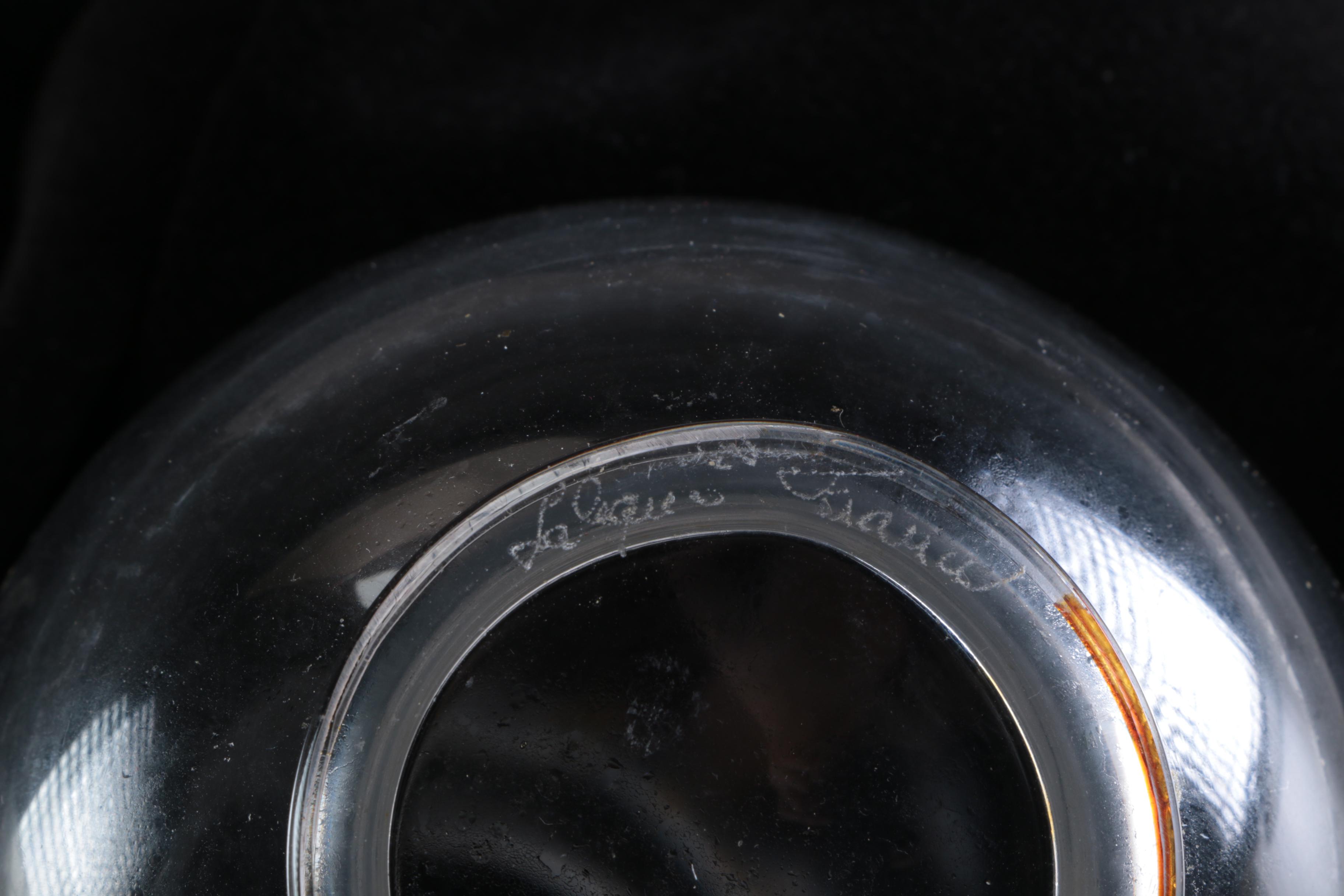 Lalique France Crystal Art Glass "Anemone" Perfume Bottle