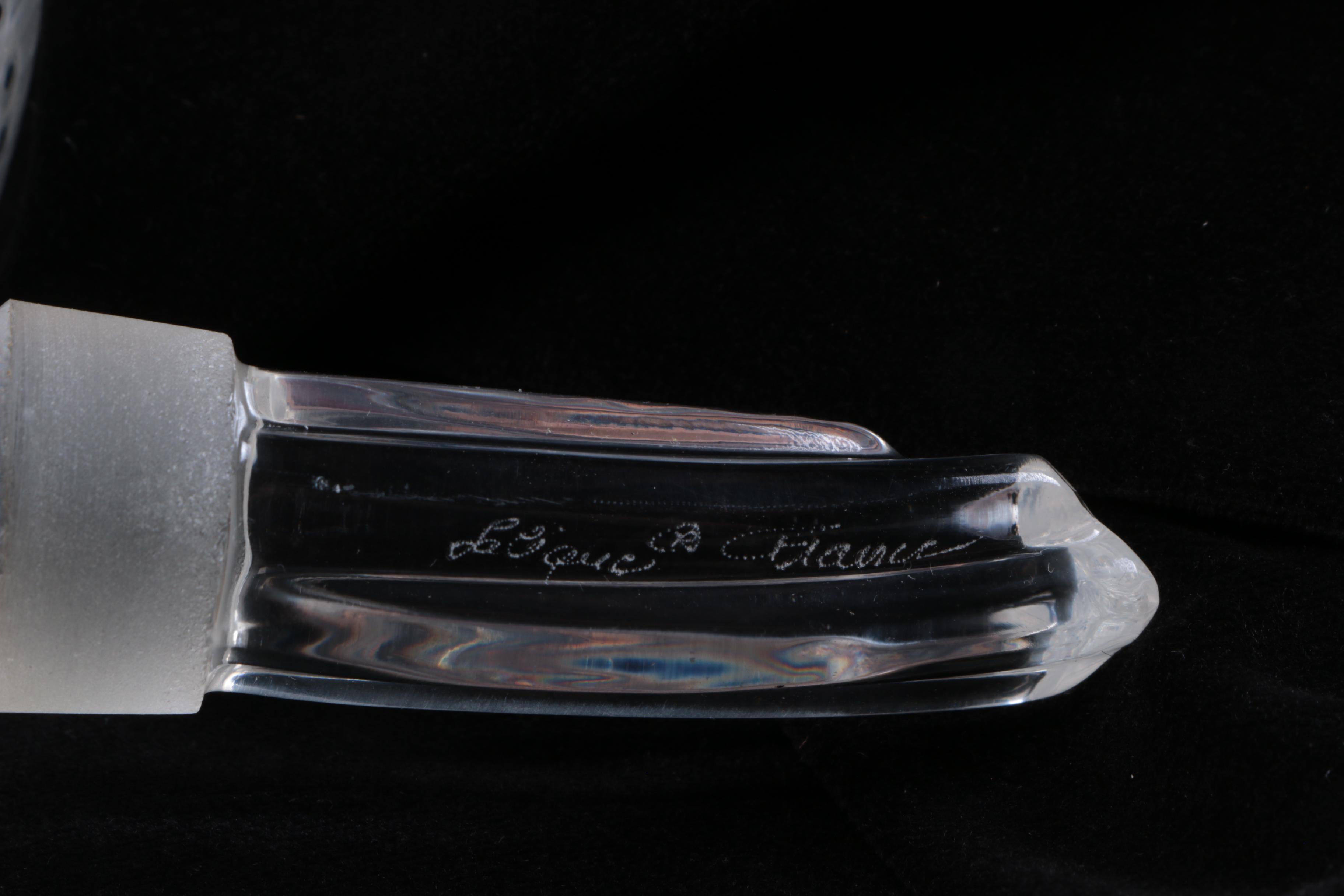 Lalique France Crystal Art Glass "Anemone" Perfume Bottle