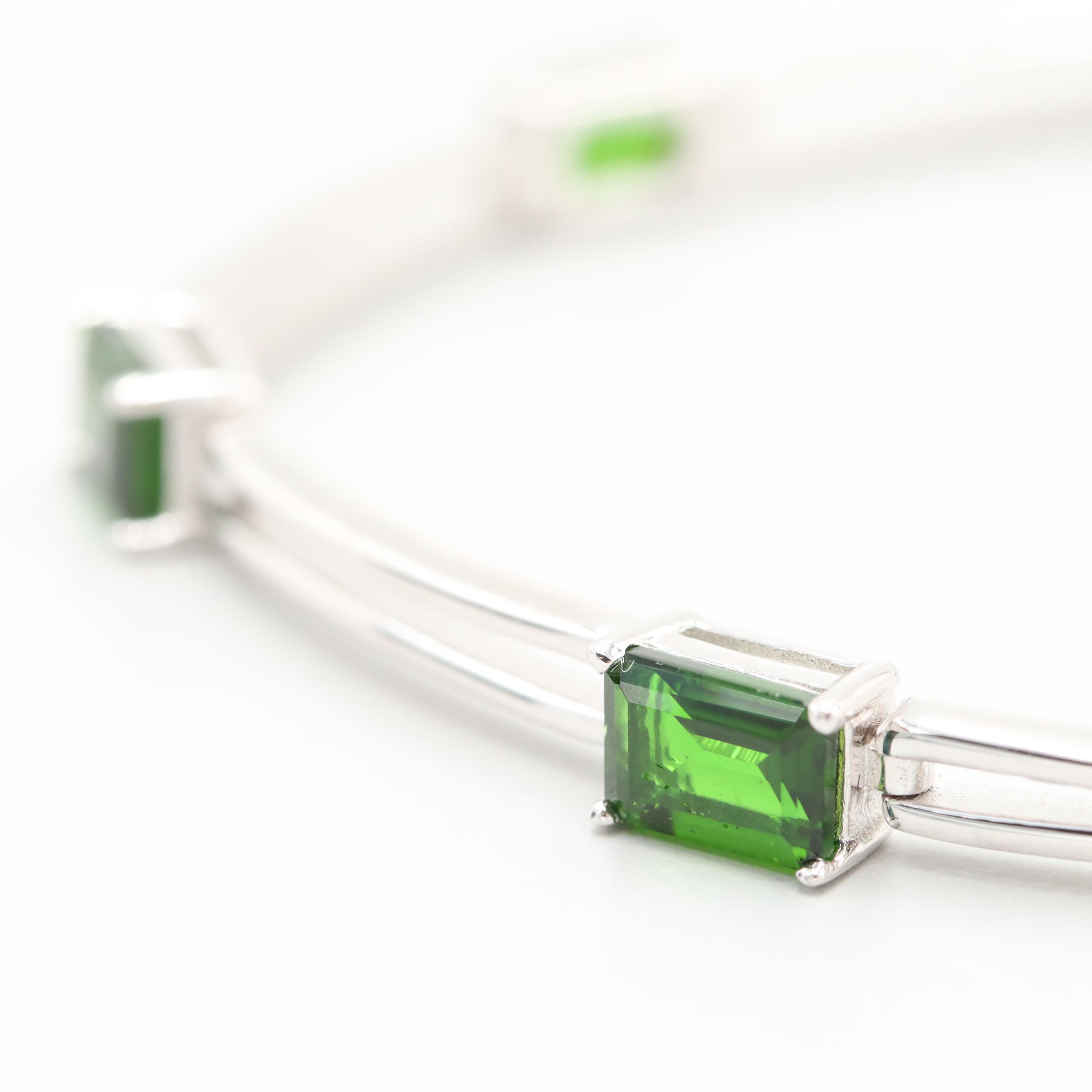 Sterling Silver Diopside Bracelet and Ring