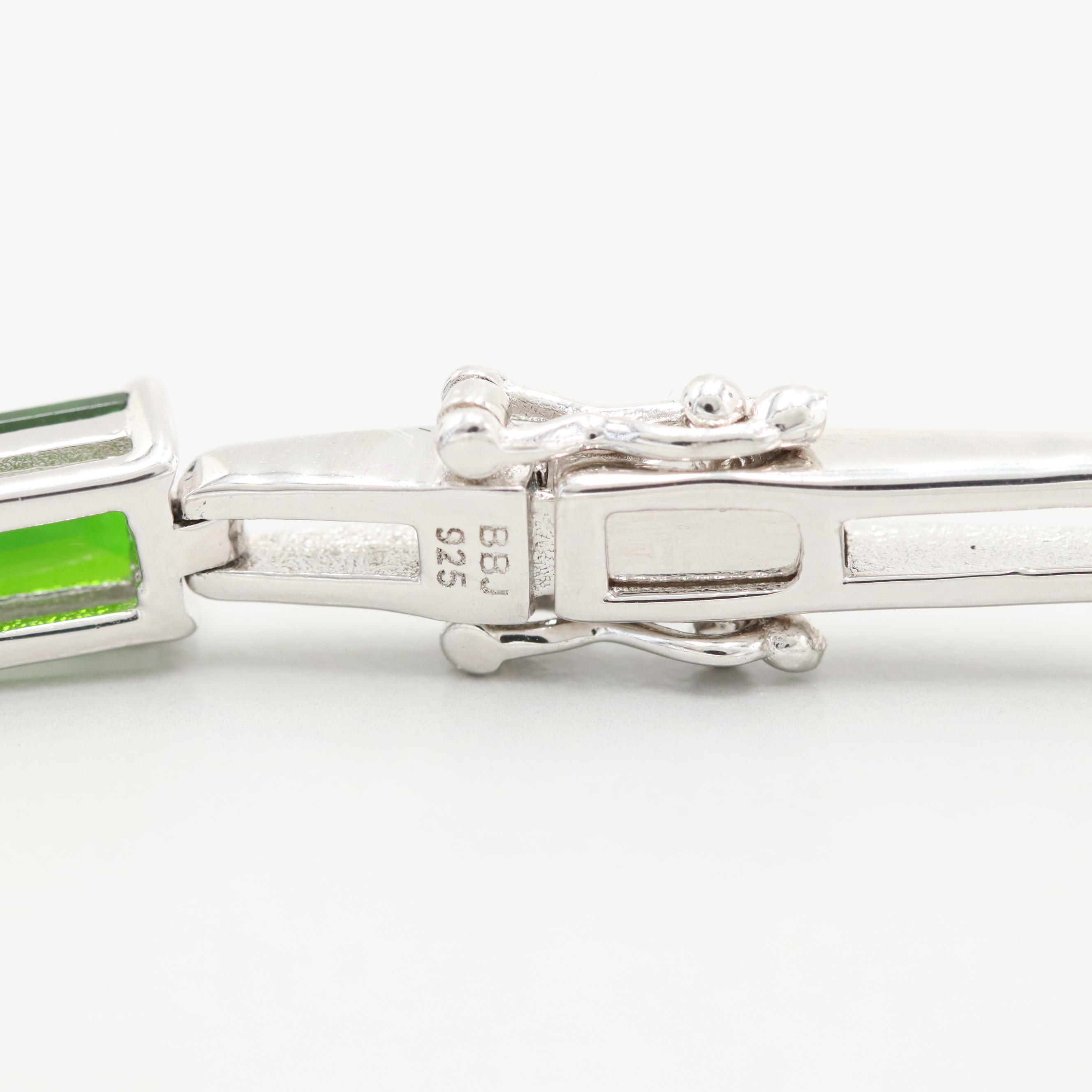 Sterling Silver Diopside Bracelet and Ring