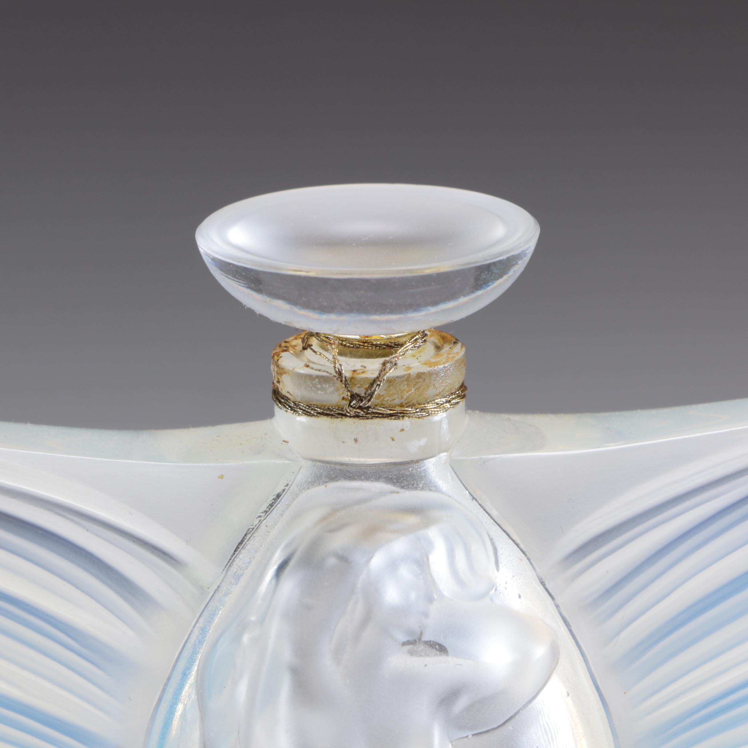 Lalique France Crystal Art Glass Nude "Sylphide" Opalescent Perfume Bottle