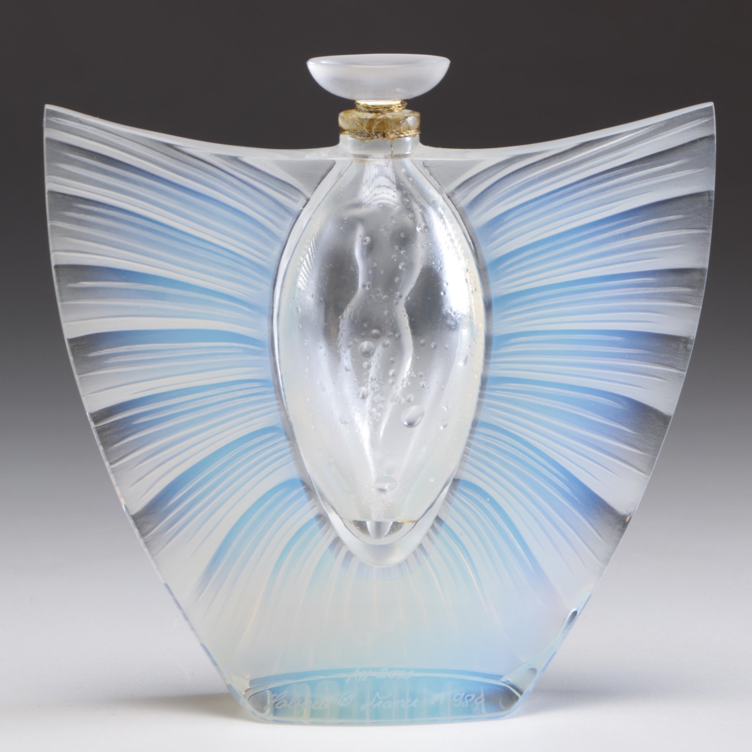 Lalique France Crystal Art Glass Nude "Sylphide" Opalescent Perfume Bottle