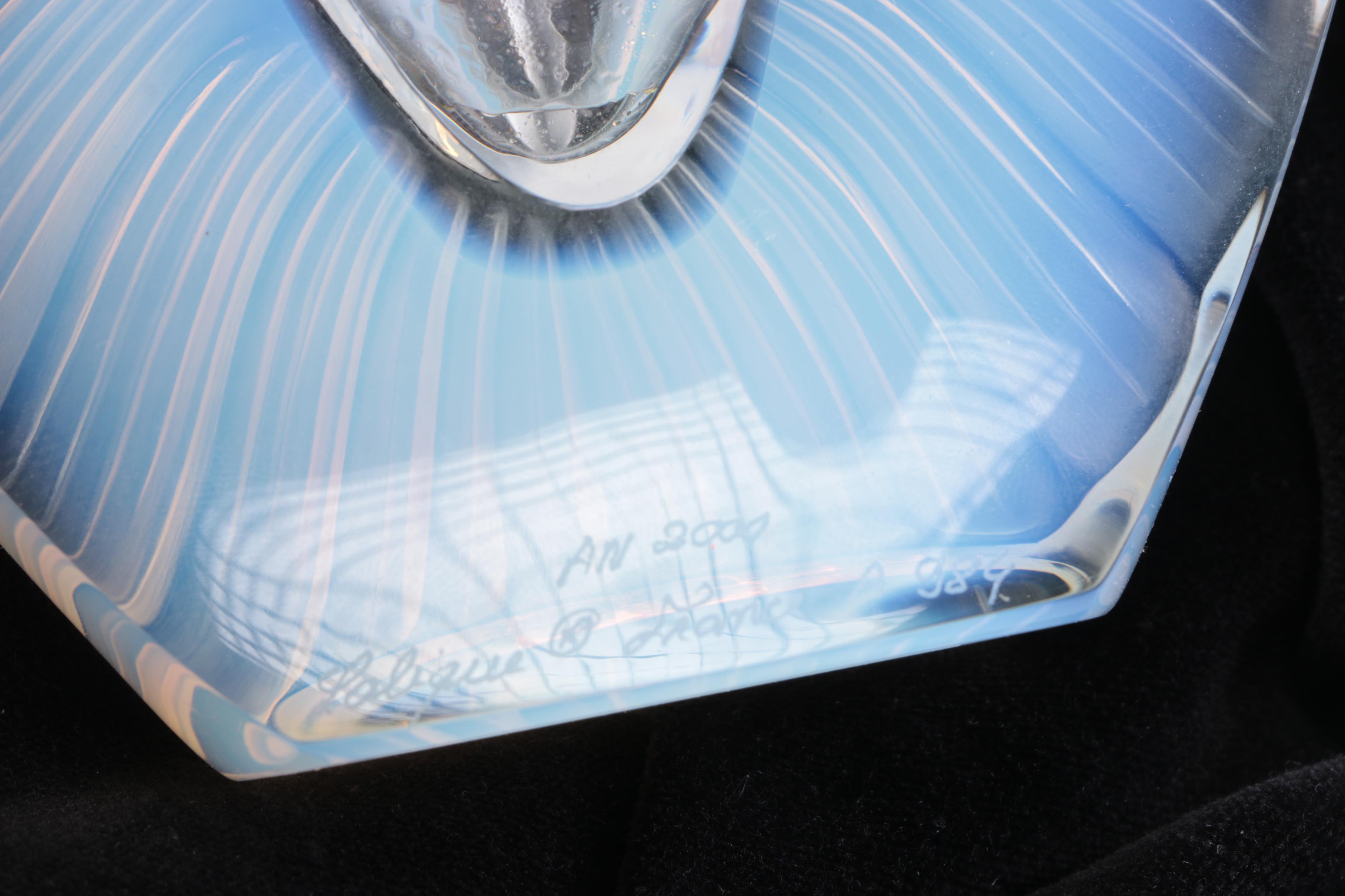 Lalique France Crystal Art Glass Nude "Sylphide" Opalescent Perfume Bottle