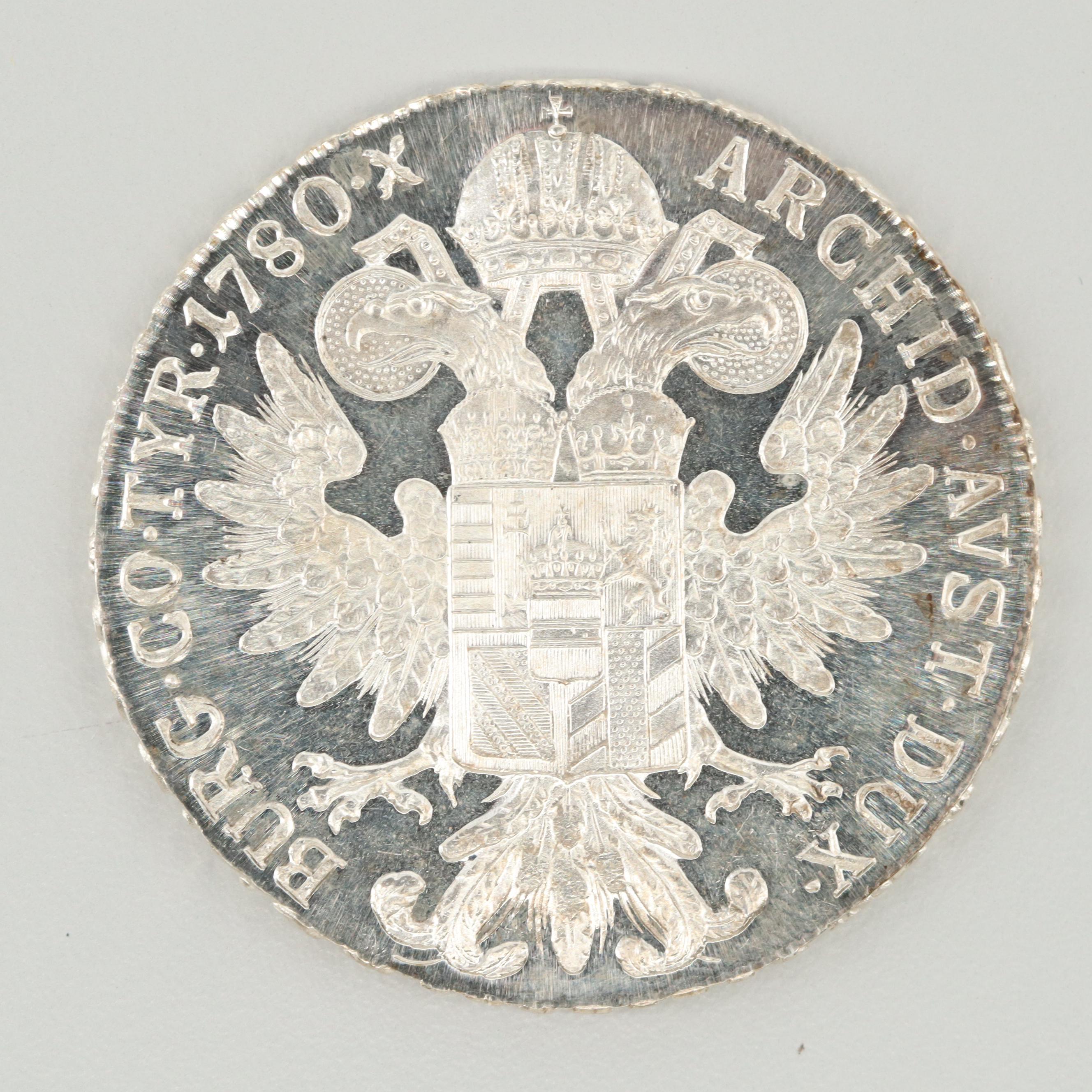 1780 Maria Thaler Silver Bullion Trade Coin Restrike