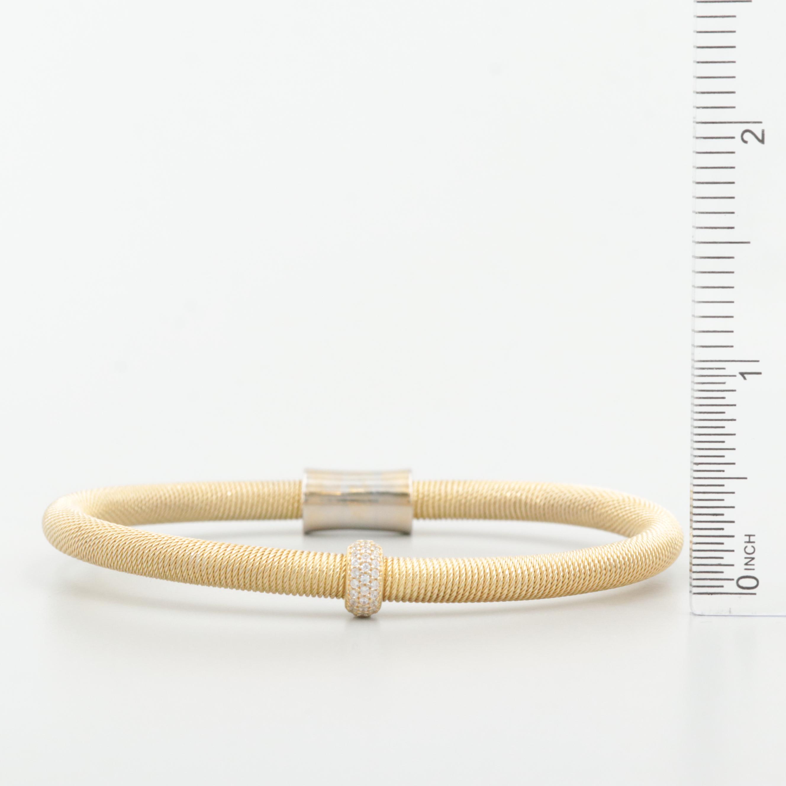 Gold Wash on Sterling Silver Cubic Zirconia Bracelet