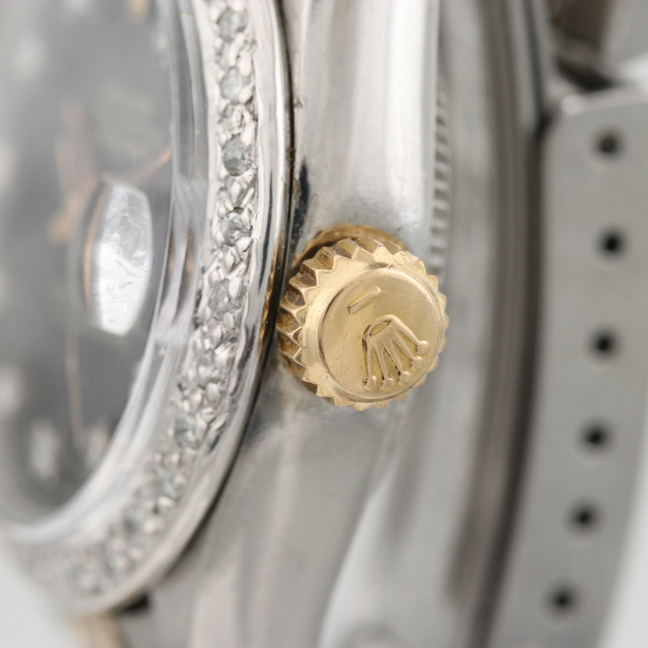 Rolex Datejust Watch With Aftermarket Diamond Dial and Bezel, 1978