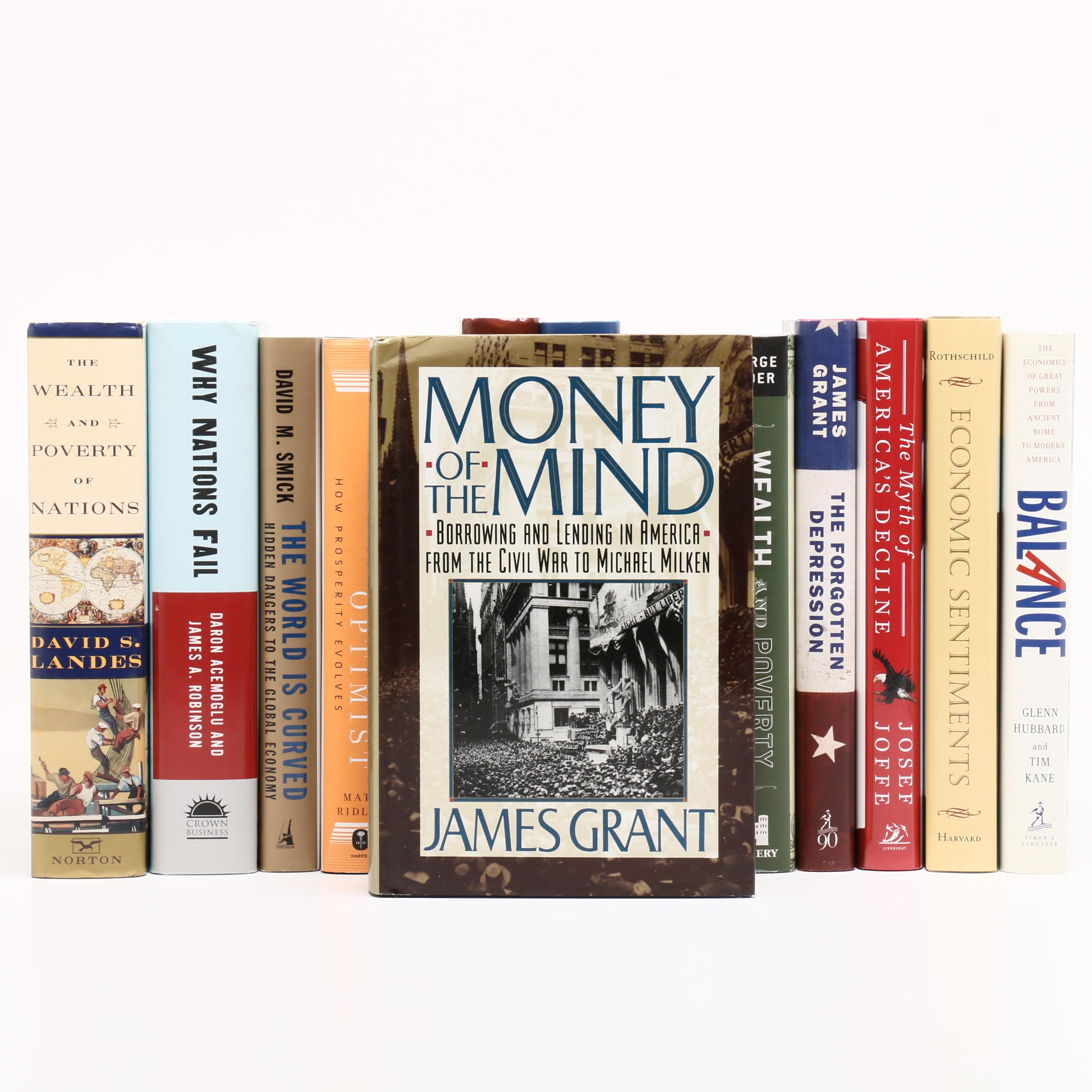 Signed "Money of the Mind" with Other First Edition Economic Books