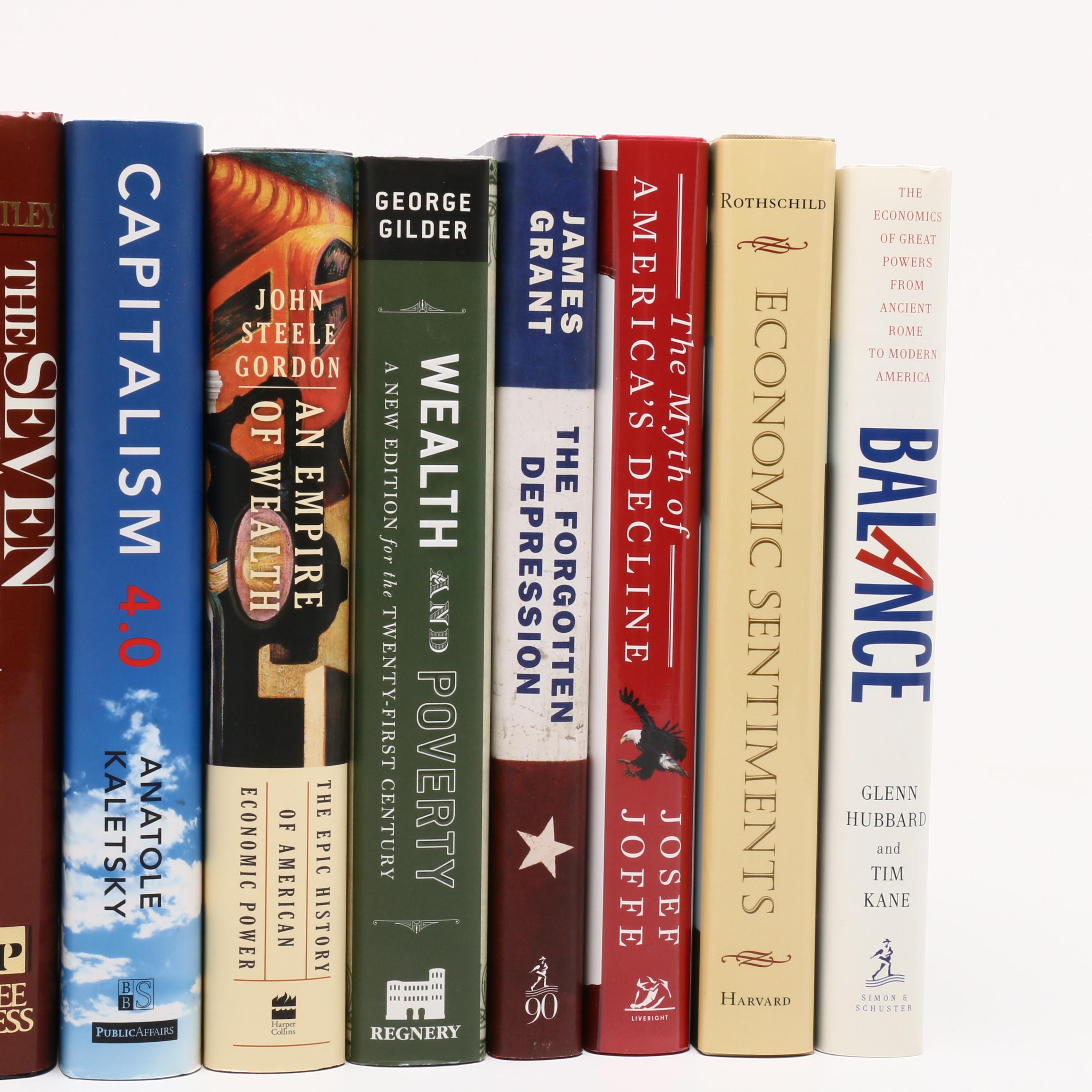 Signed "Money of the Mind" with Other First Edition Economic Books