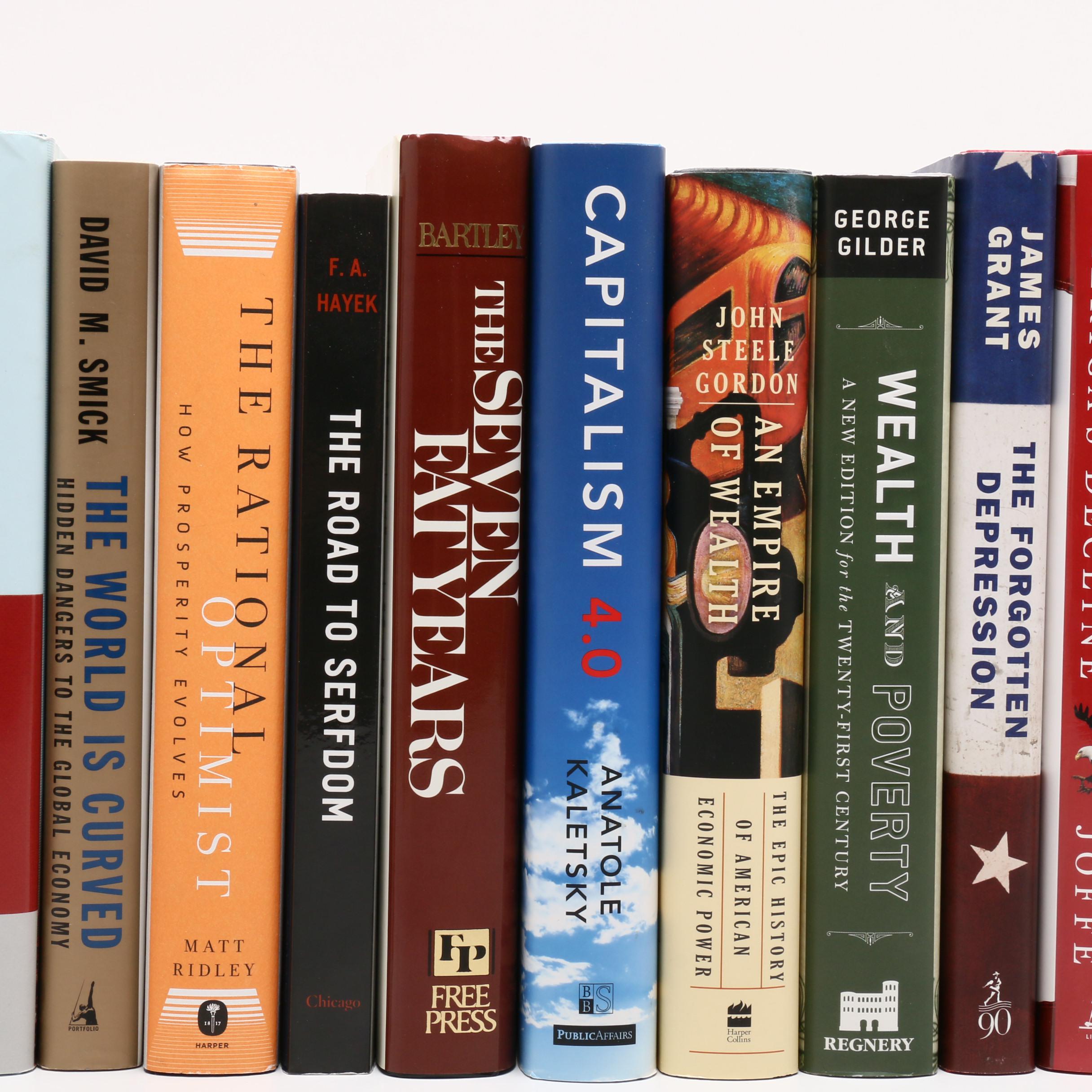 Signed "Money of the Mind" with Other First Edition Economic Books