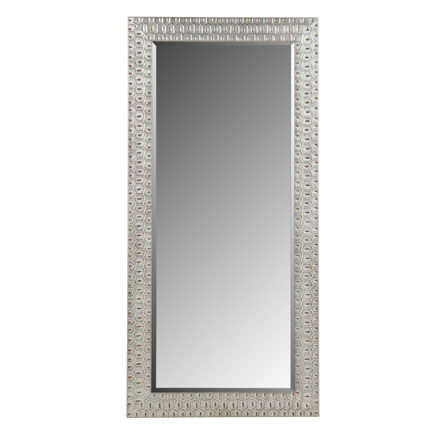 Contemporary Silvered Finish Wall Mirror