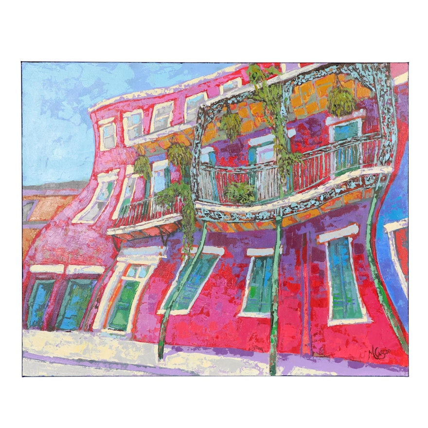 Monica Cascio Oil Painting "Red House in the Quarter"