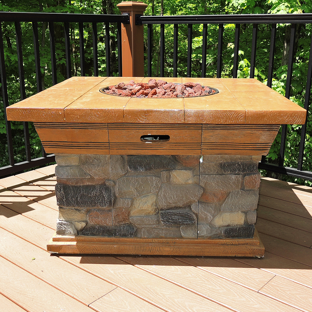 Outdoor Patio Composite Fire Pit Table