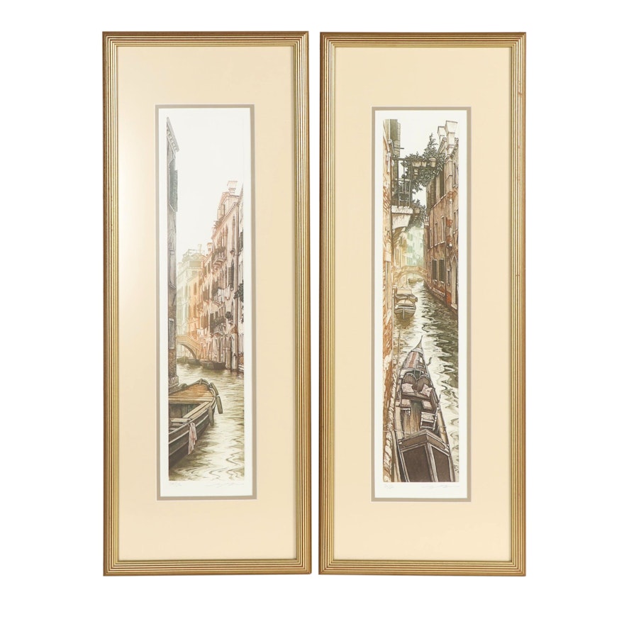 Venice Canals Intaglio Prints with Aquatint