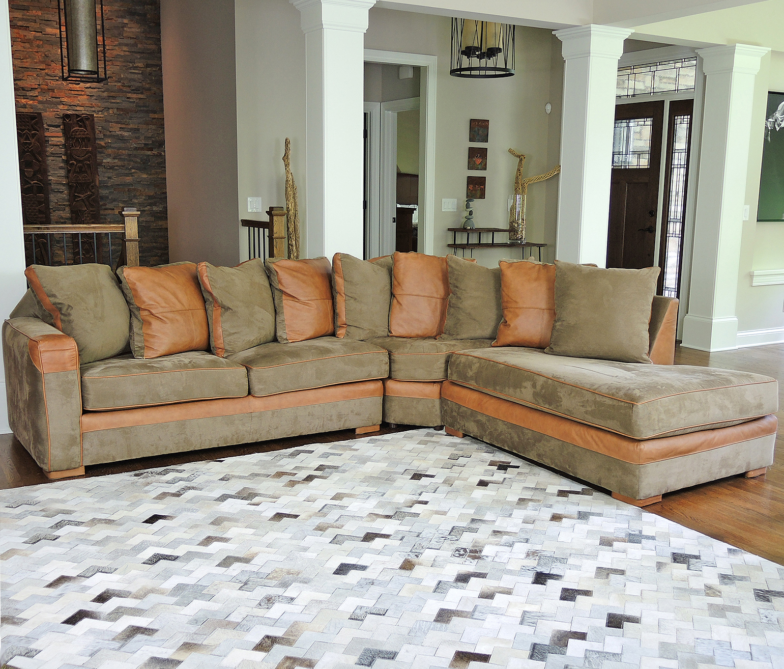 Sklar Peppler 1200 SL Series Microfiber Upholstered Sectional Sofa