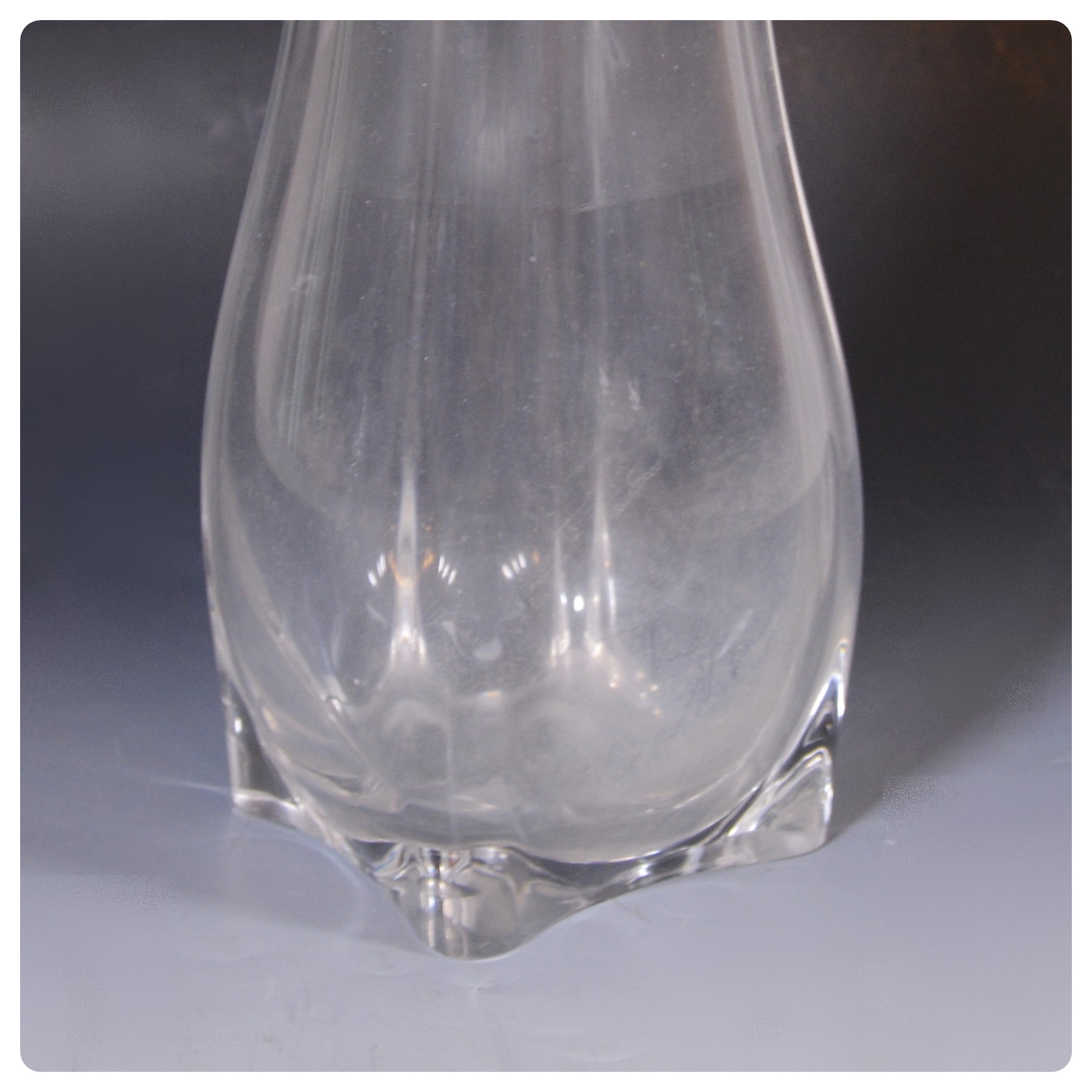 Victorian Clear Glass with Silver Plate Overlay Vase