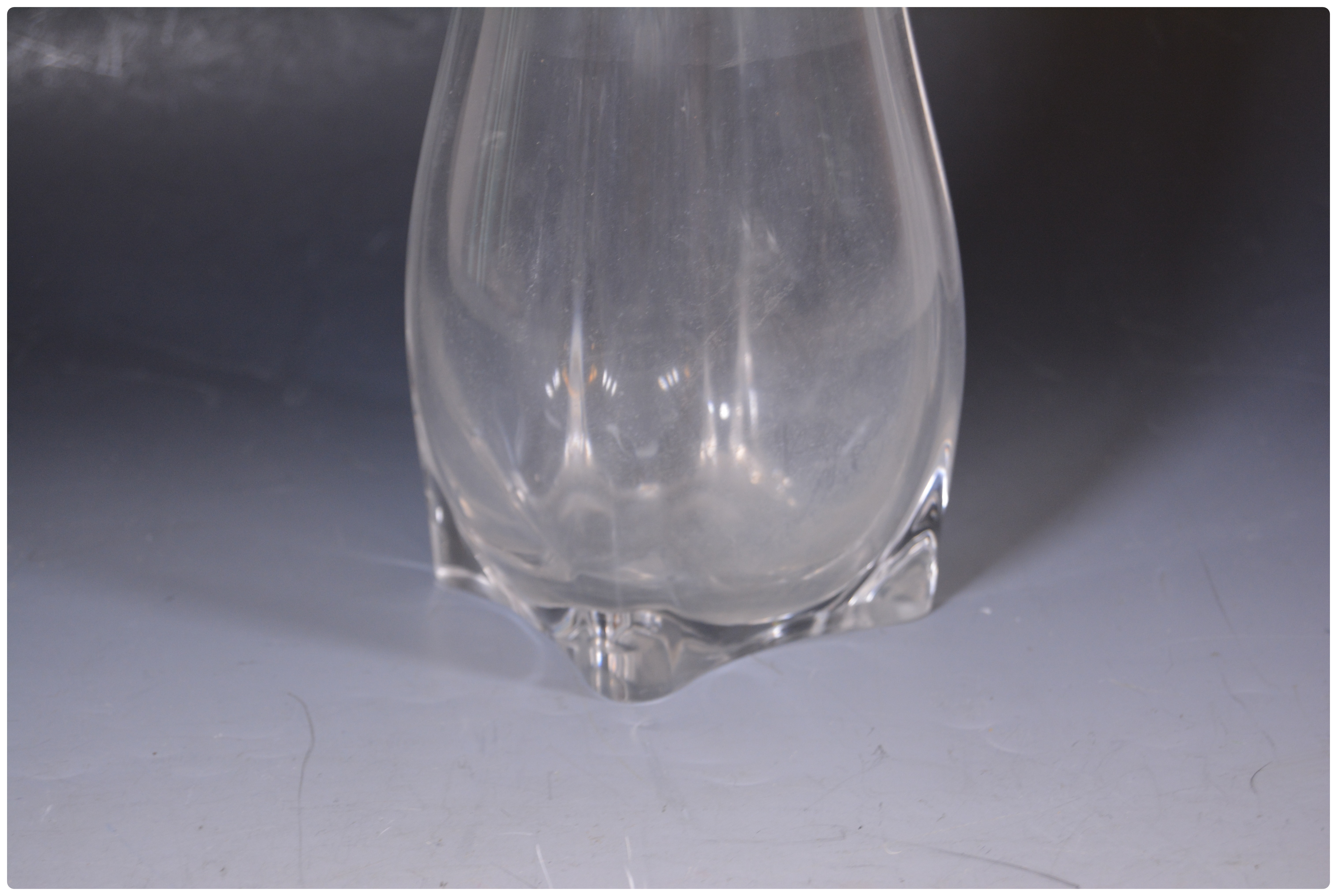 Victorian Clear Glass with Silver Plate Overlay Vase