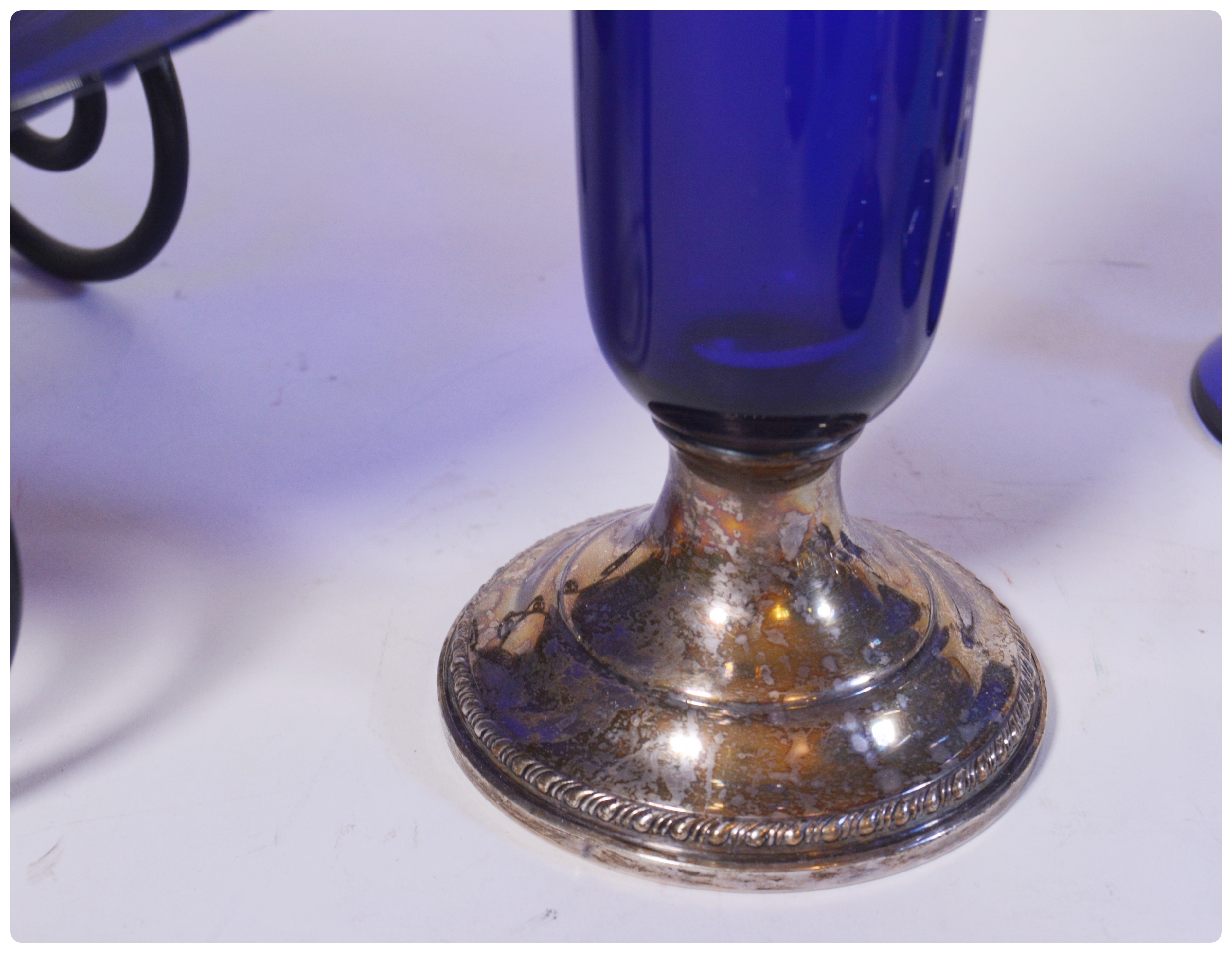 Cobalt Blue Glass Clear Ball Stem Stemware, Serveware and Vase
