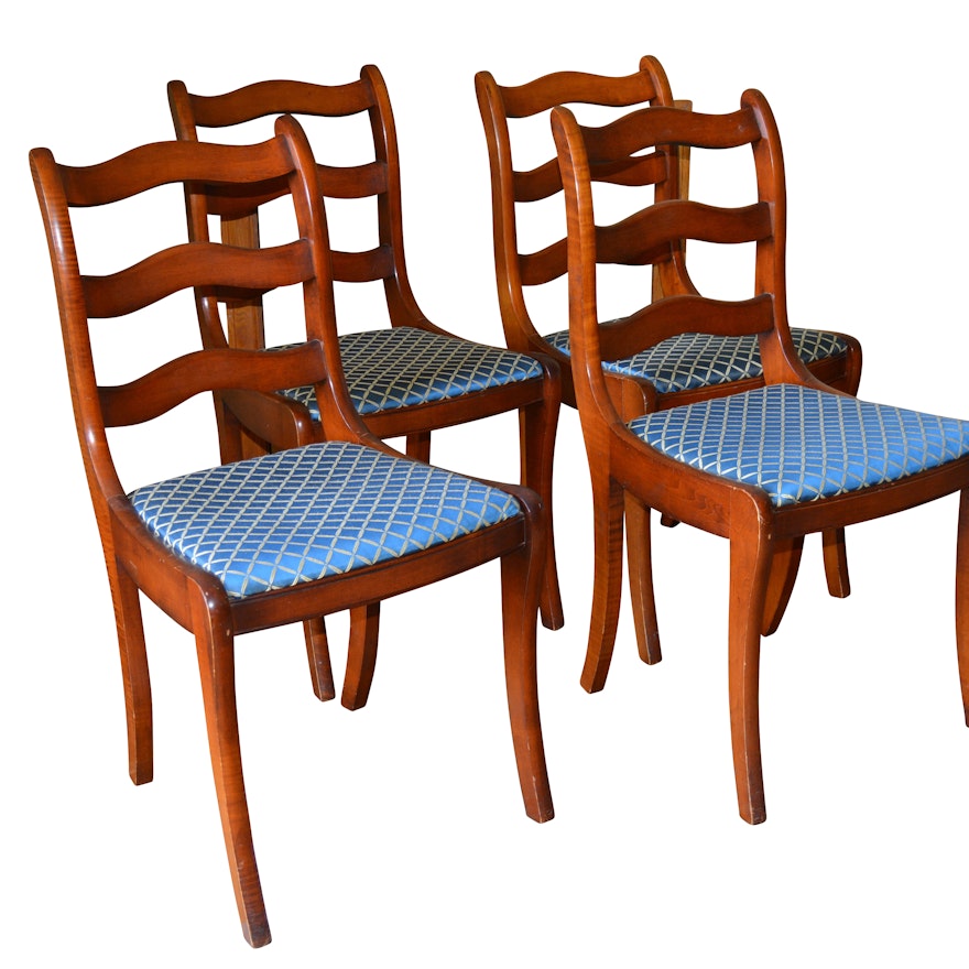 Set of Four Charlotte Chair Co. Mahogany Side Chairs, Mid-20th Century