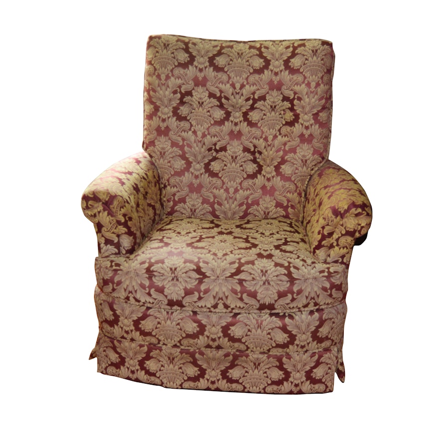 Upholstered Swivel Lounge Chair, Late 20th Century