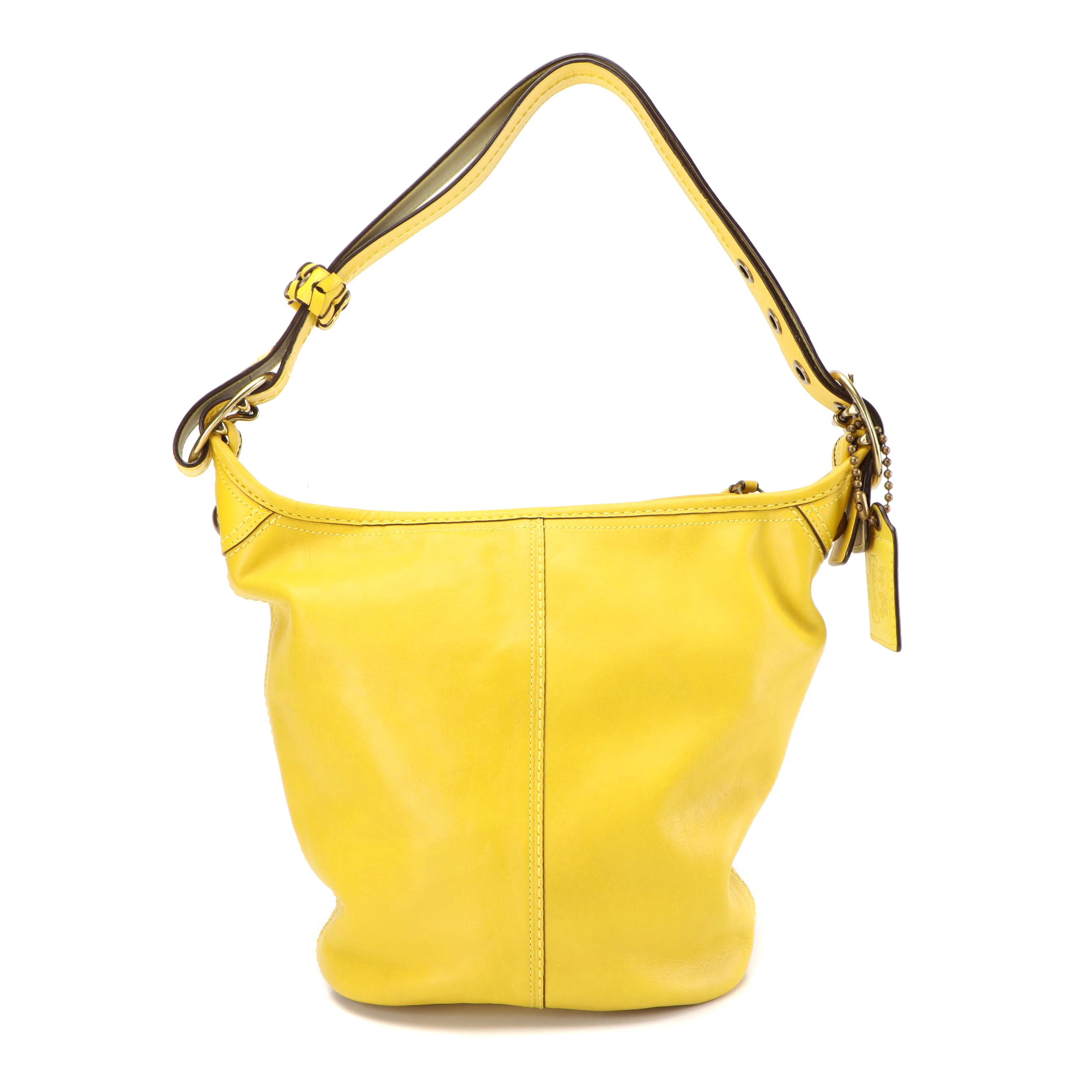 Coach Bleecker Yellow Leather Bucket Bag
