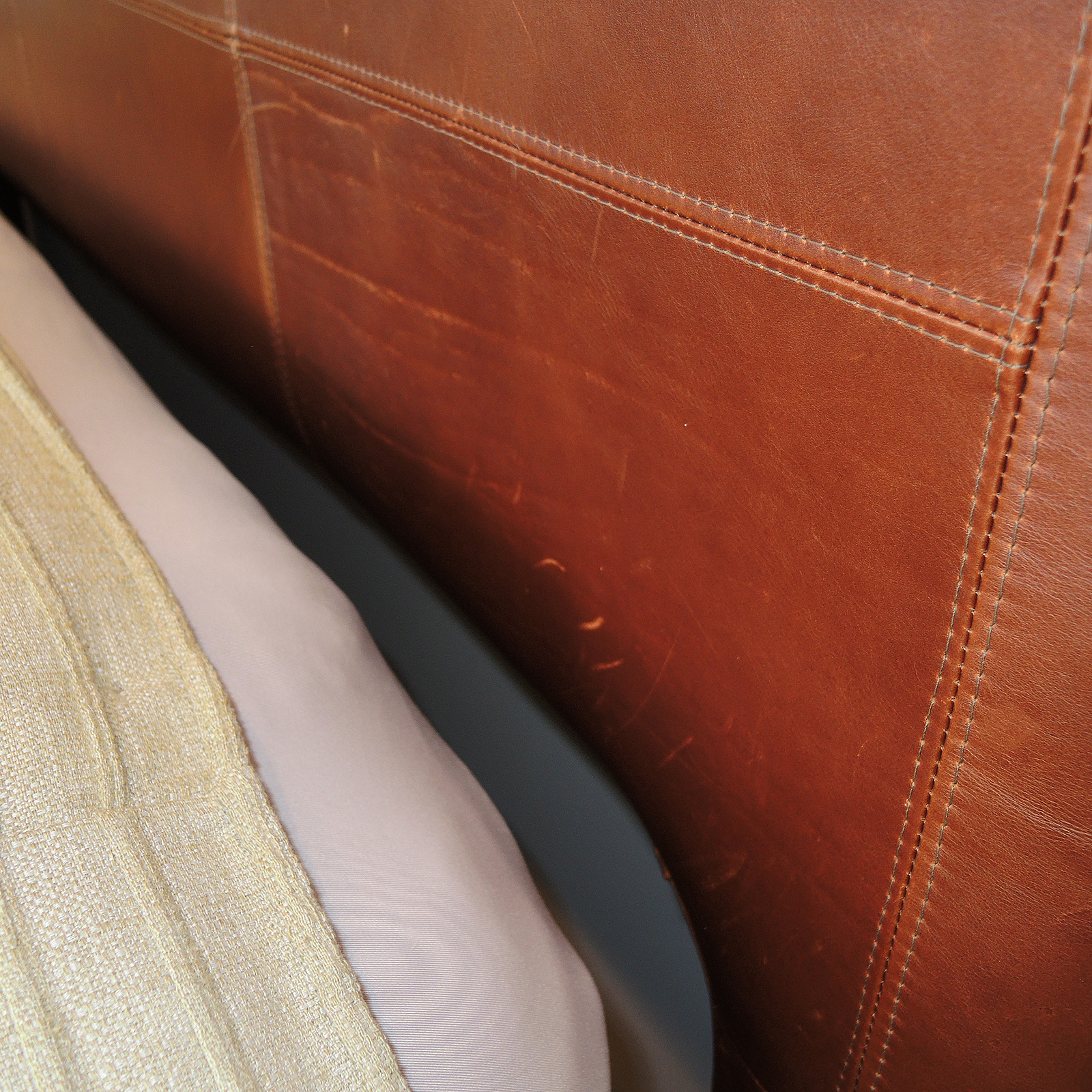 Stanley Furniture Queen Leather Headboard, Footboard and Side Rails