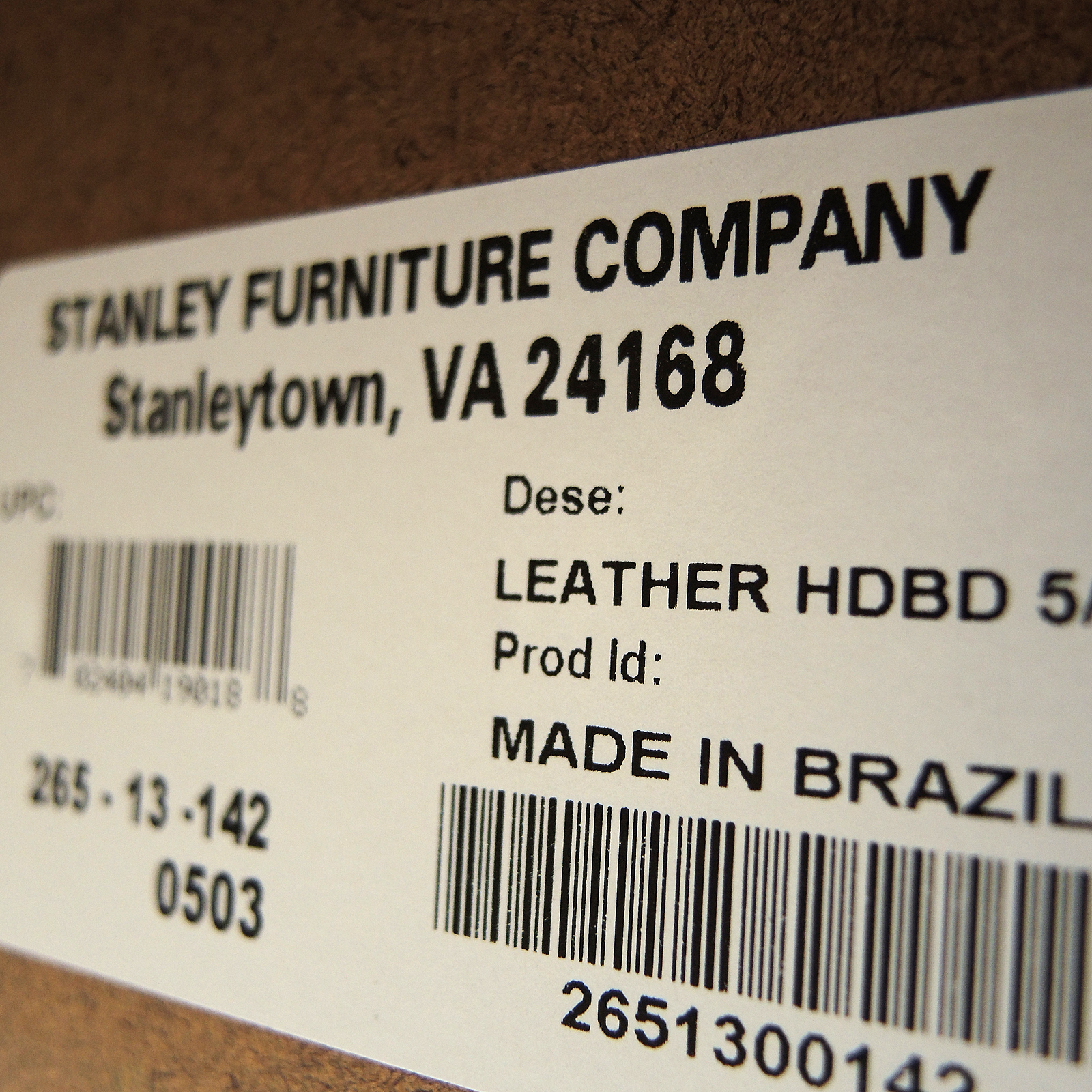 Stanley Furniture Queen Leather Headboard, Footboard and Side Rails