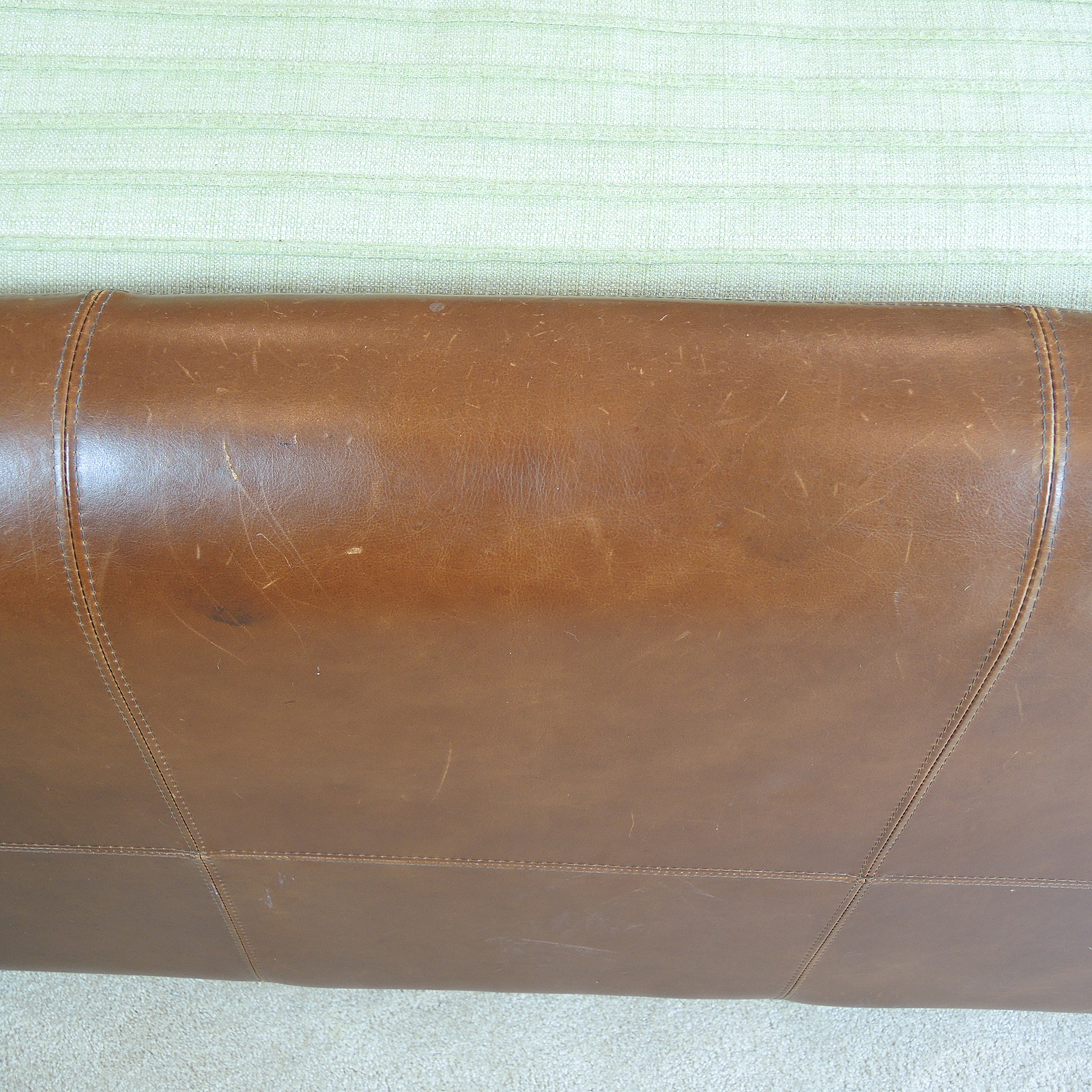 Stanley Furniture Queen Leather Headboard, Footboard and Side Rails