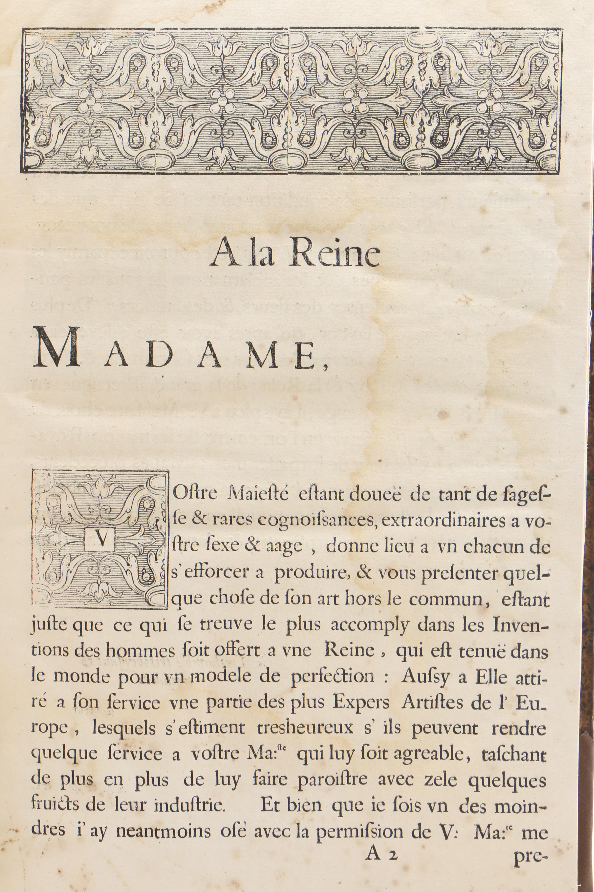 French-Language "The Pleasure Garden" by André Mollet with Engravings, 1651