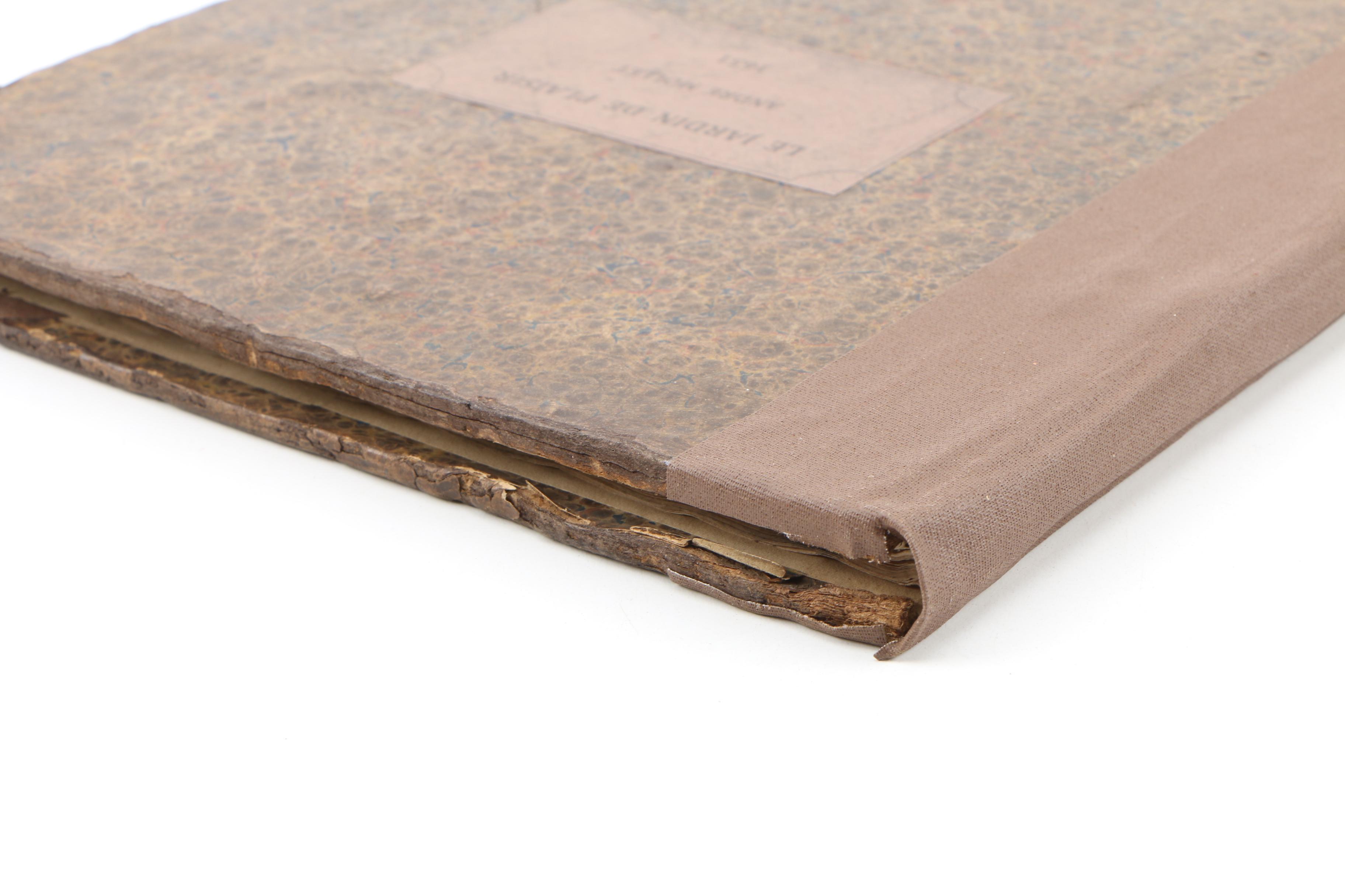 French-Language "The Pleasure Garden" by André Mollet with Engravings, 1651