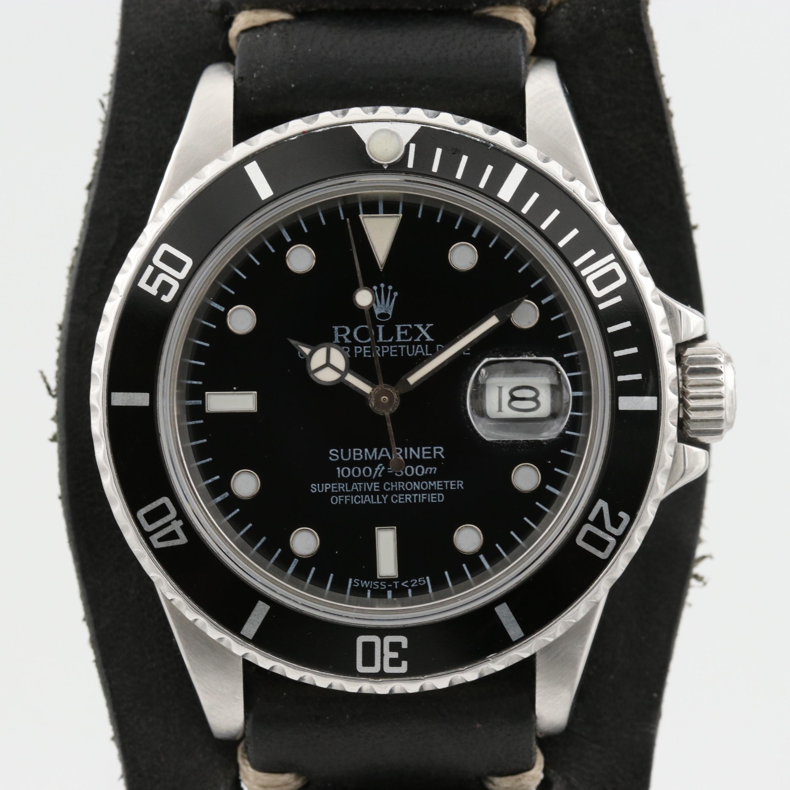 Rolex Submariner Stainless Steel Automatic Watch, 1988