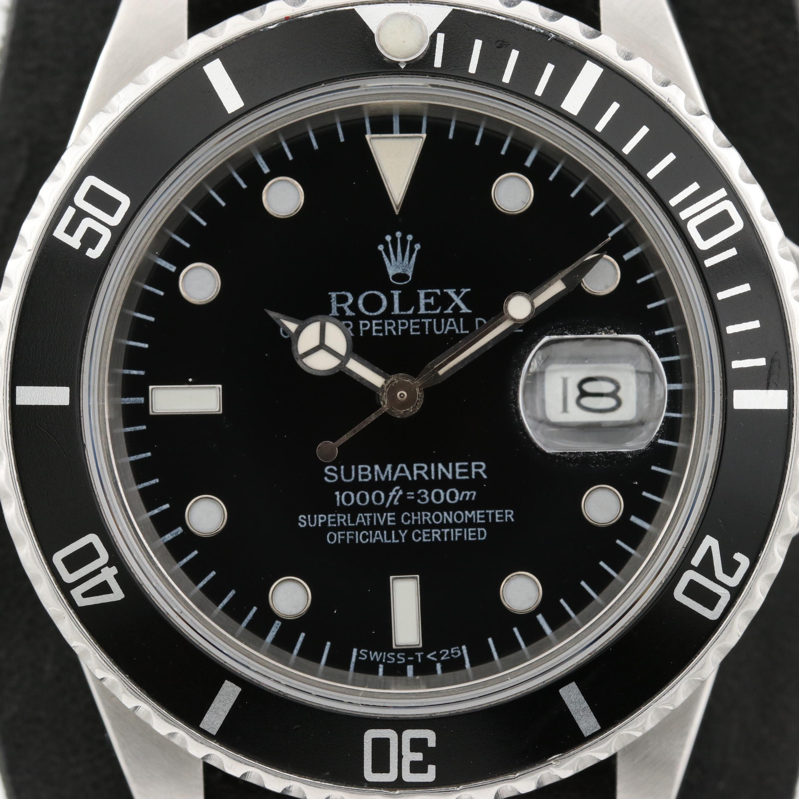 Rolex Submariner Stainless Steel Automatic Watch, 1988