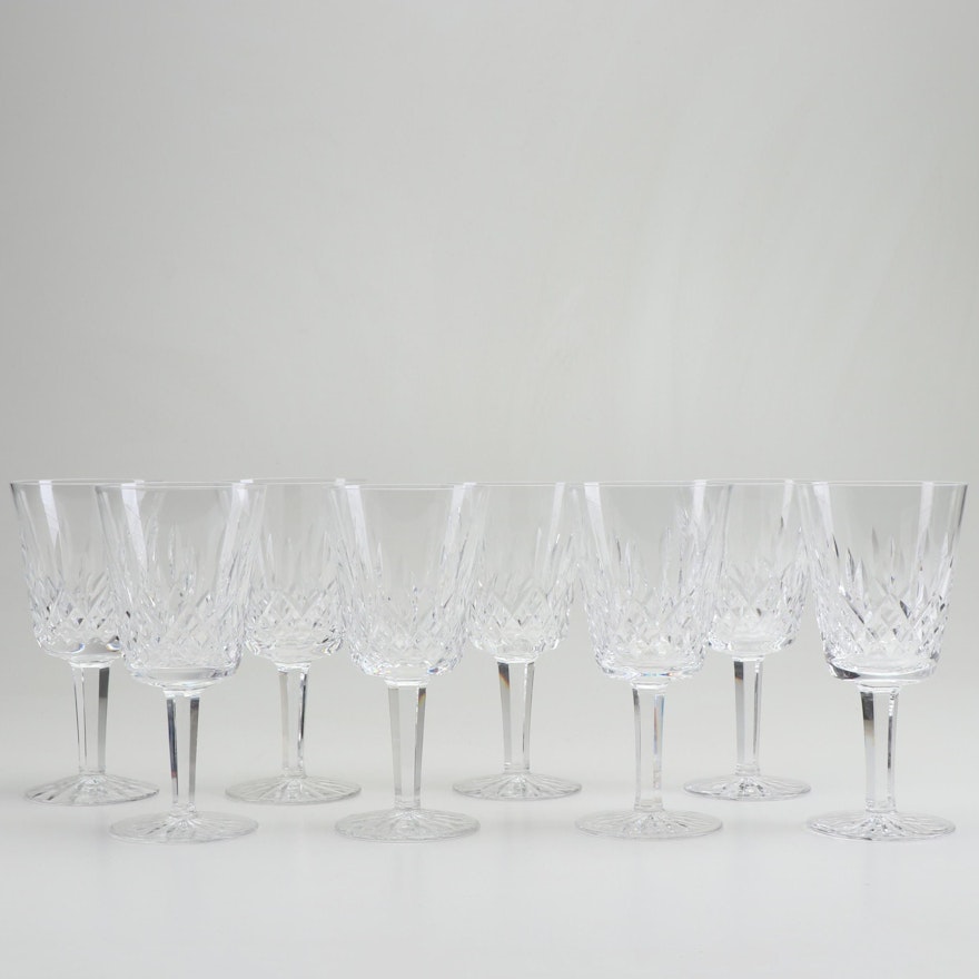 Waterford "Lismore" Crystal Water Goblets, Group of 8