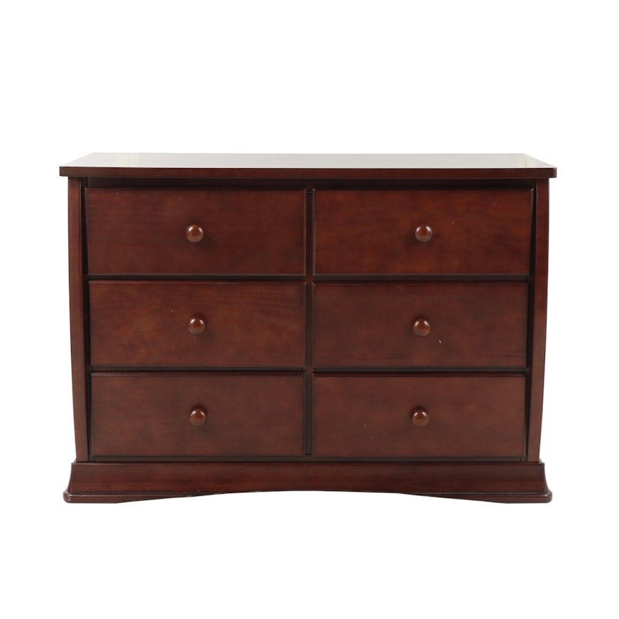 Contemporary Walnut Finish Chest of Drawers