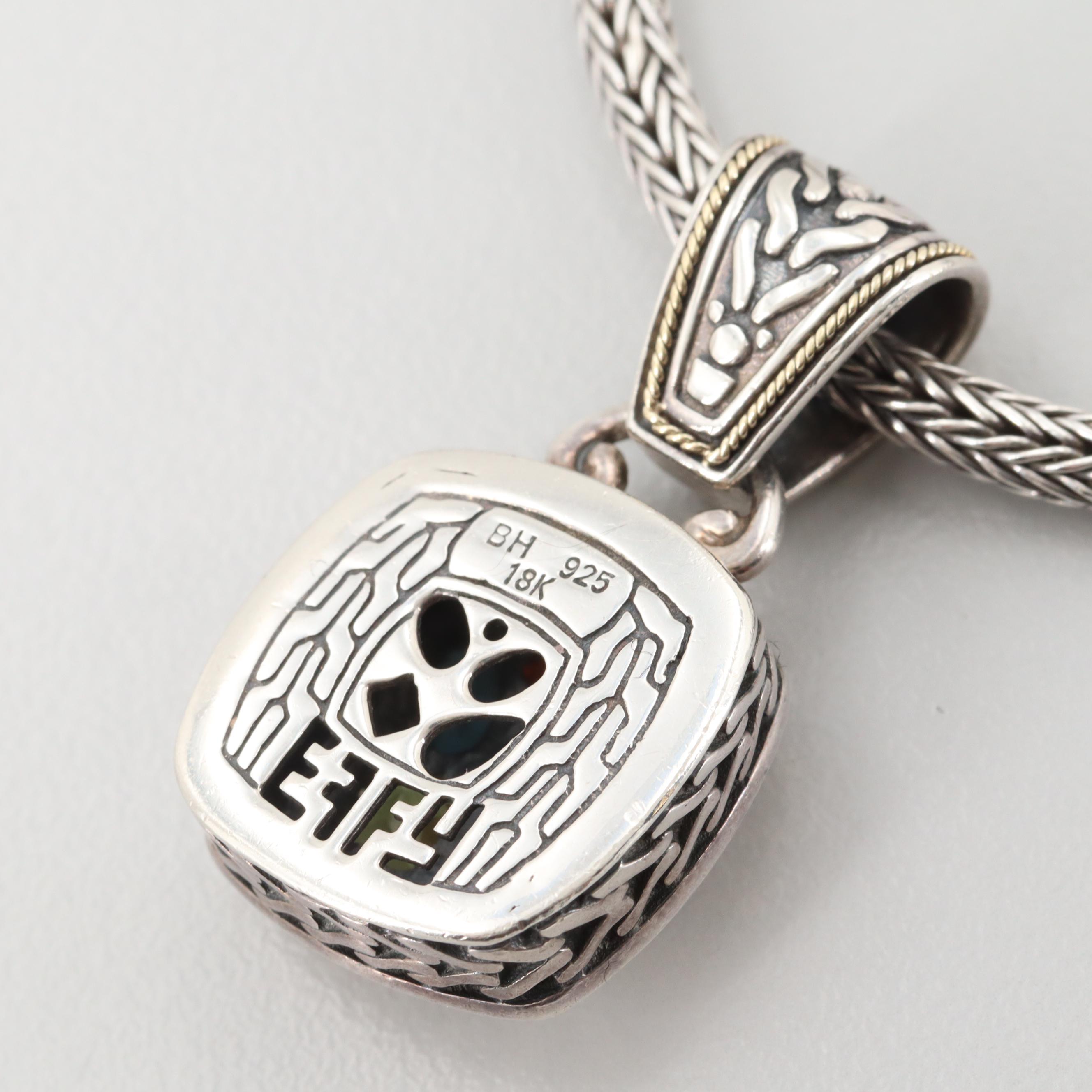 Effy "Balissima" Sterling Gemstone Pendant Necklace with 18K Yellow Gold Accents