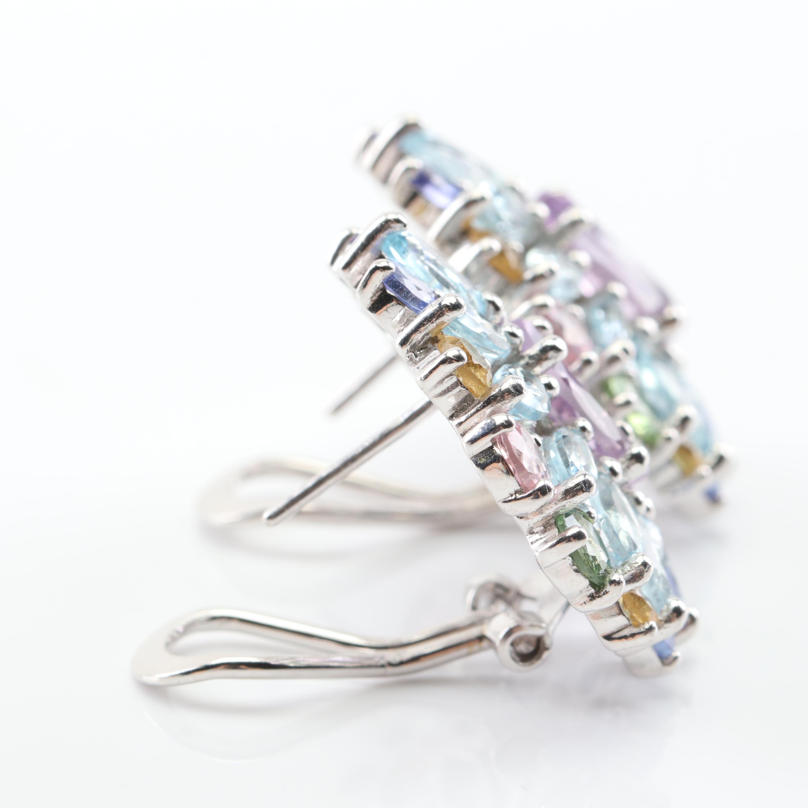 Sterling Silver Multi-Gemstone Earrings