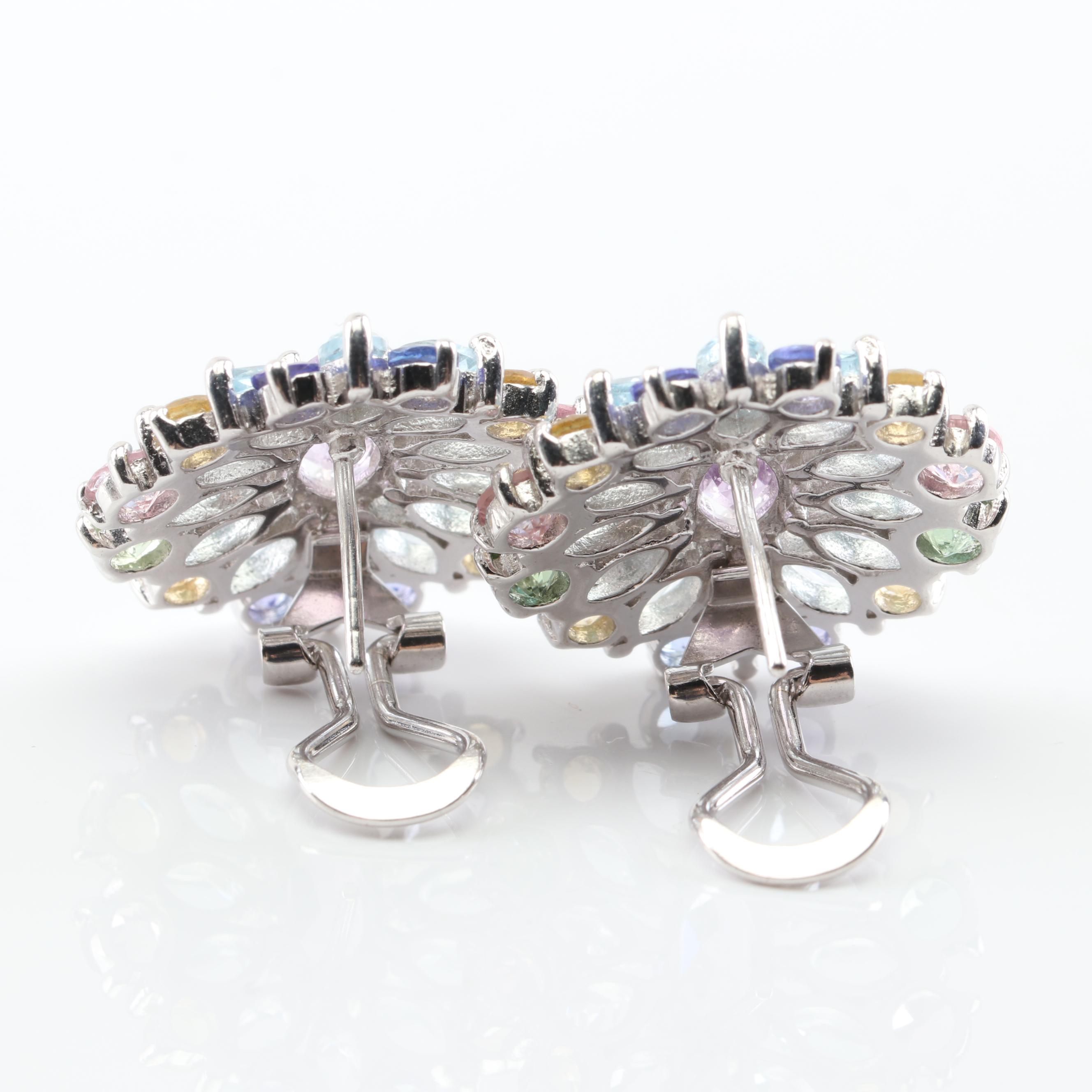 Sterling Silver Multi-Gemstone Earrings
