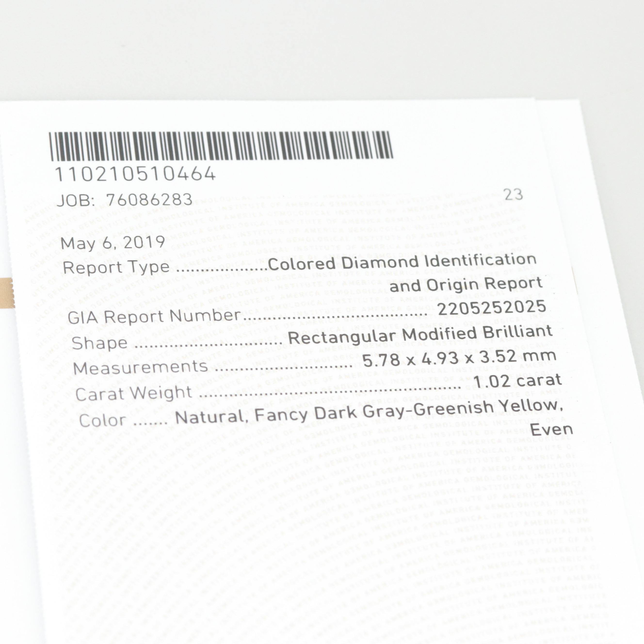 18K White Gold 1.53 CTW Fancy DG Greenish Yellow Diamond Ring Set and GIA Report