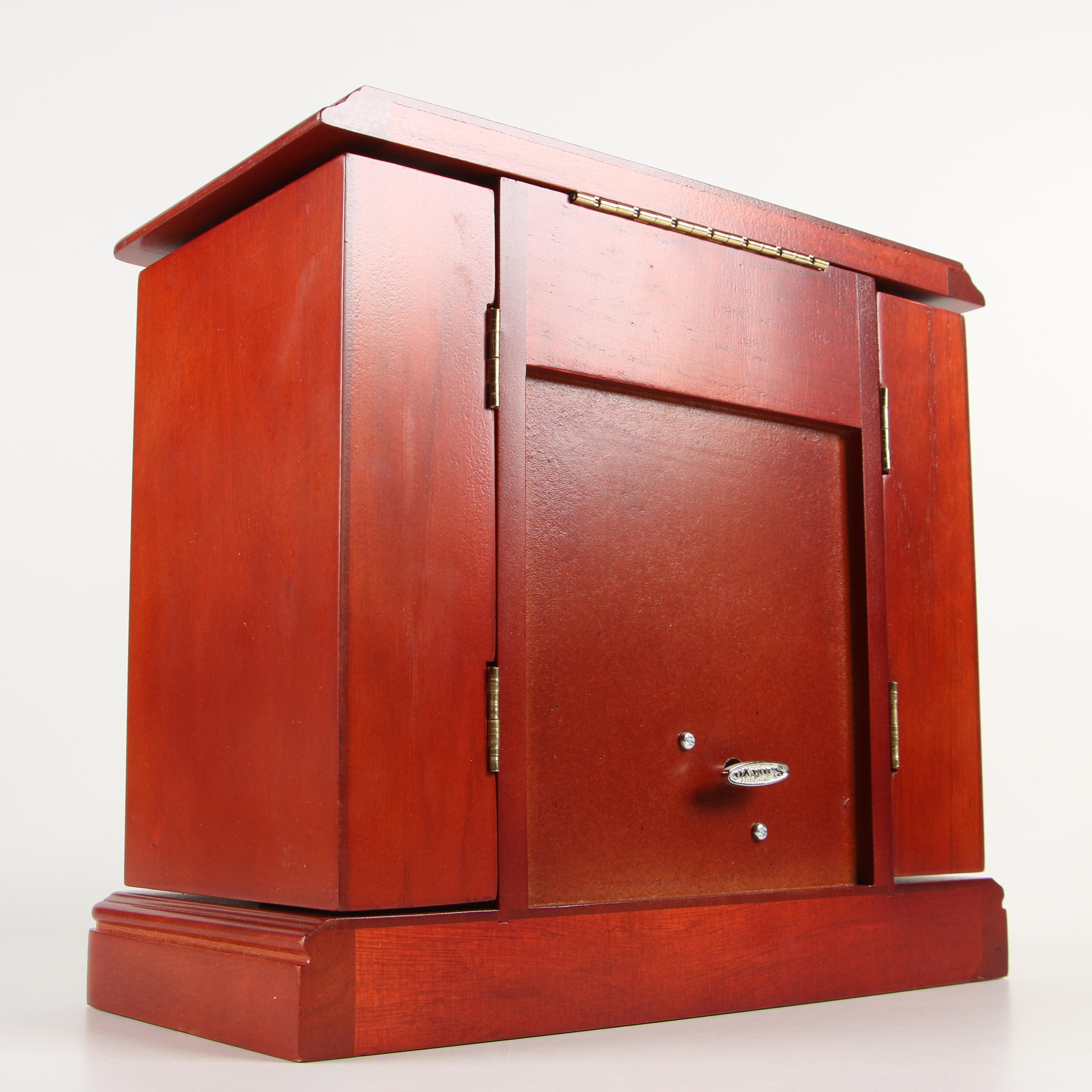 Mele & Co. Musical Wooden Jewelry Box with Cherry Finish