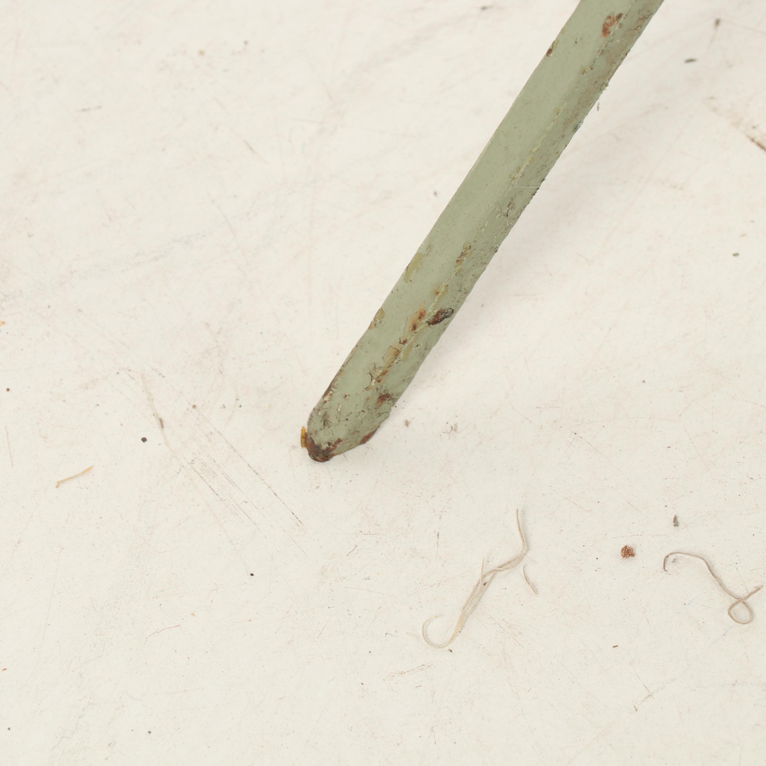 Four Green Metal Patio Chairs