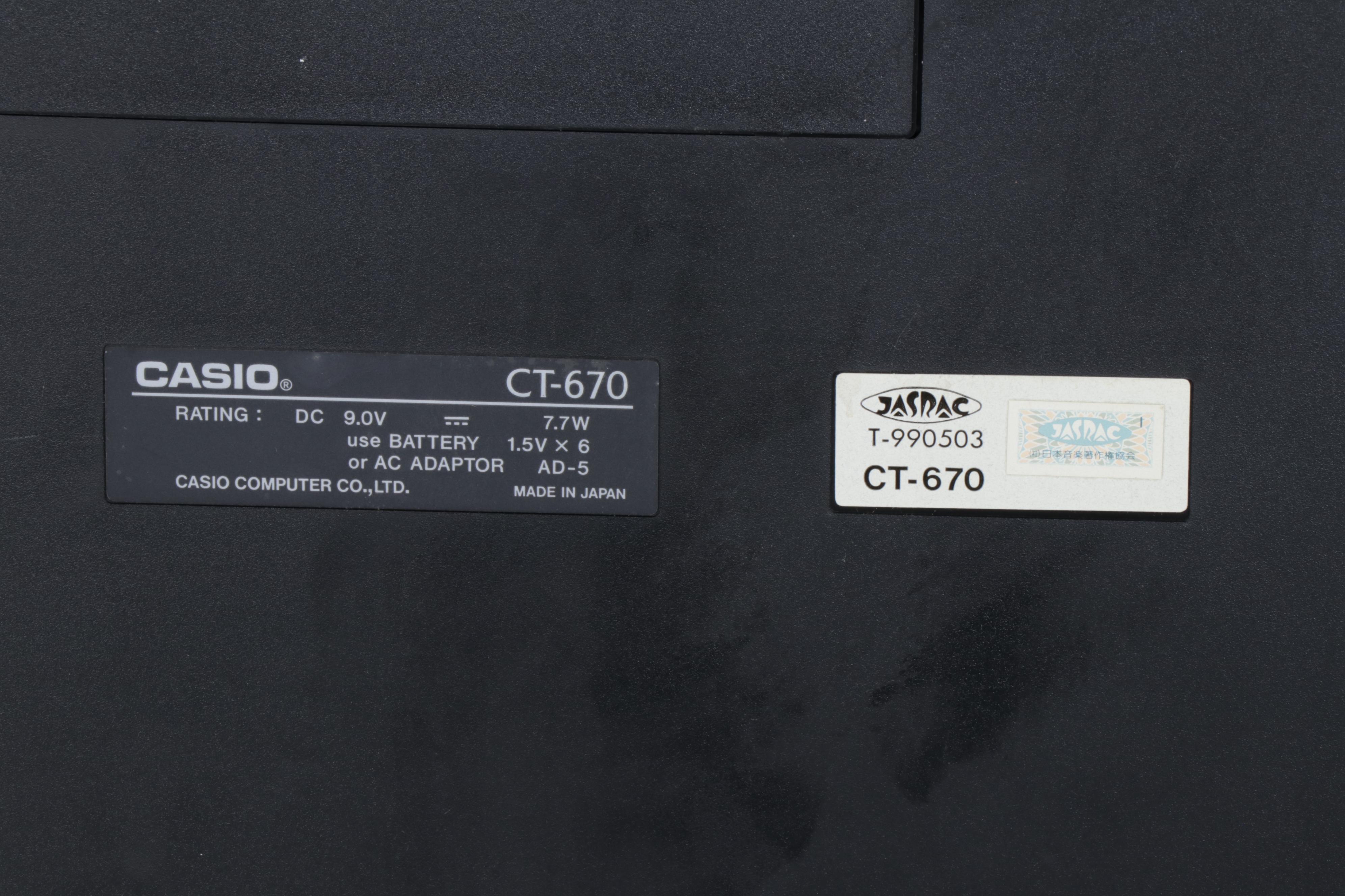 Casio ToneBank CT-670 Electronic Keyboard