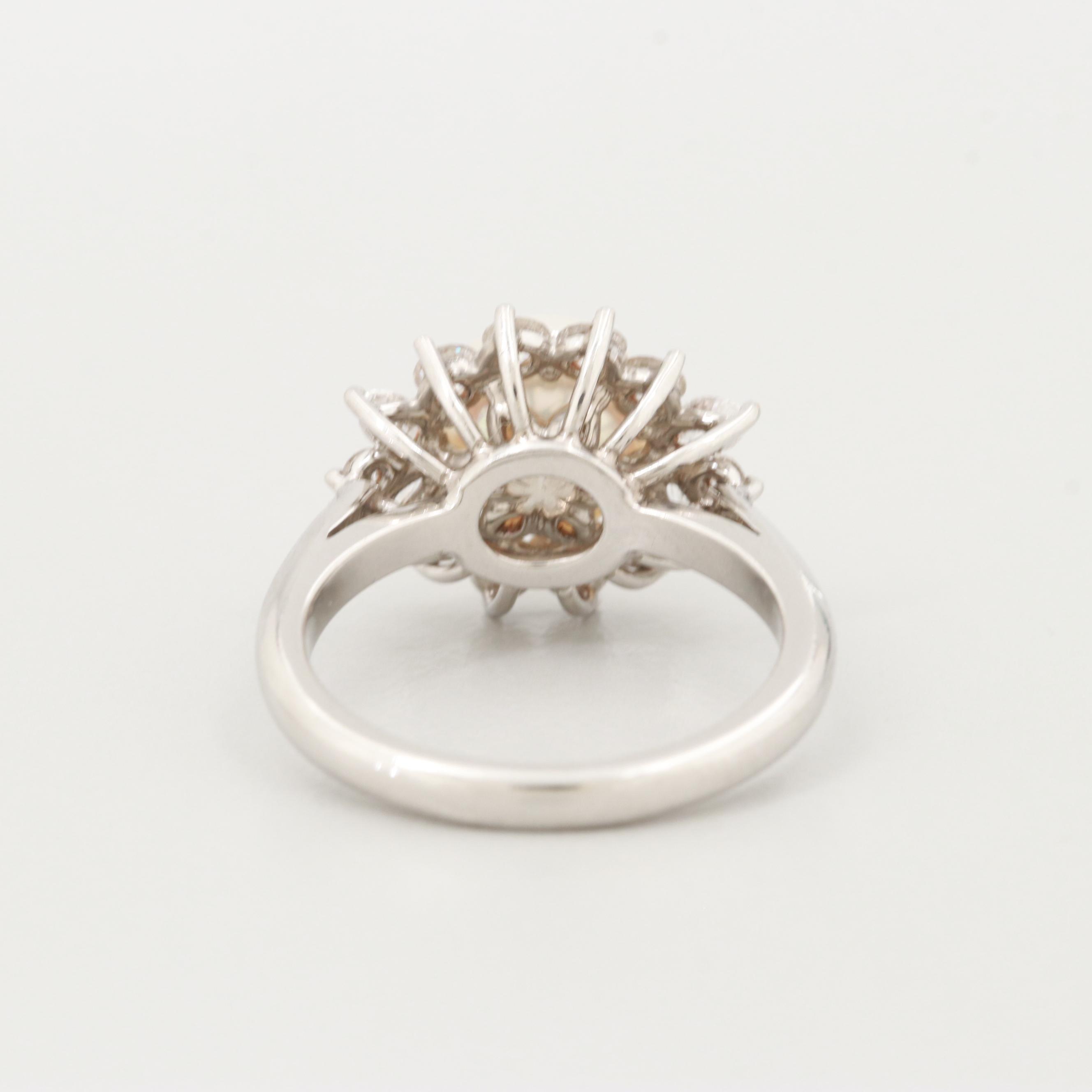 Tiffany & Co. Platinum Cultured Pearl and Diamond Ring