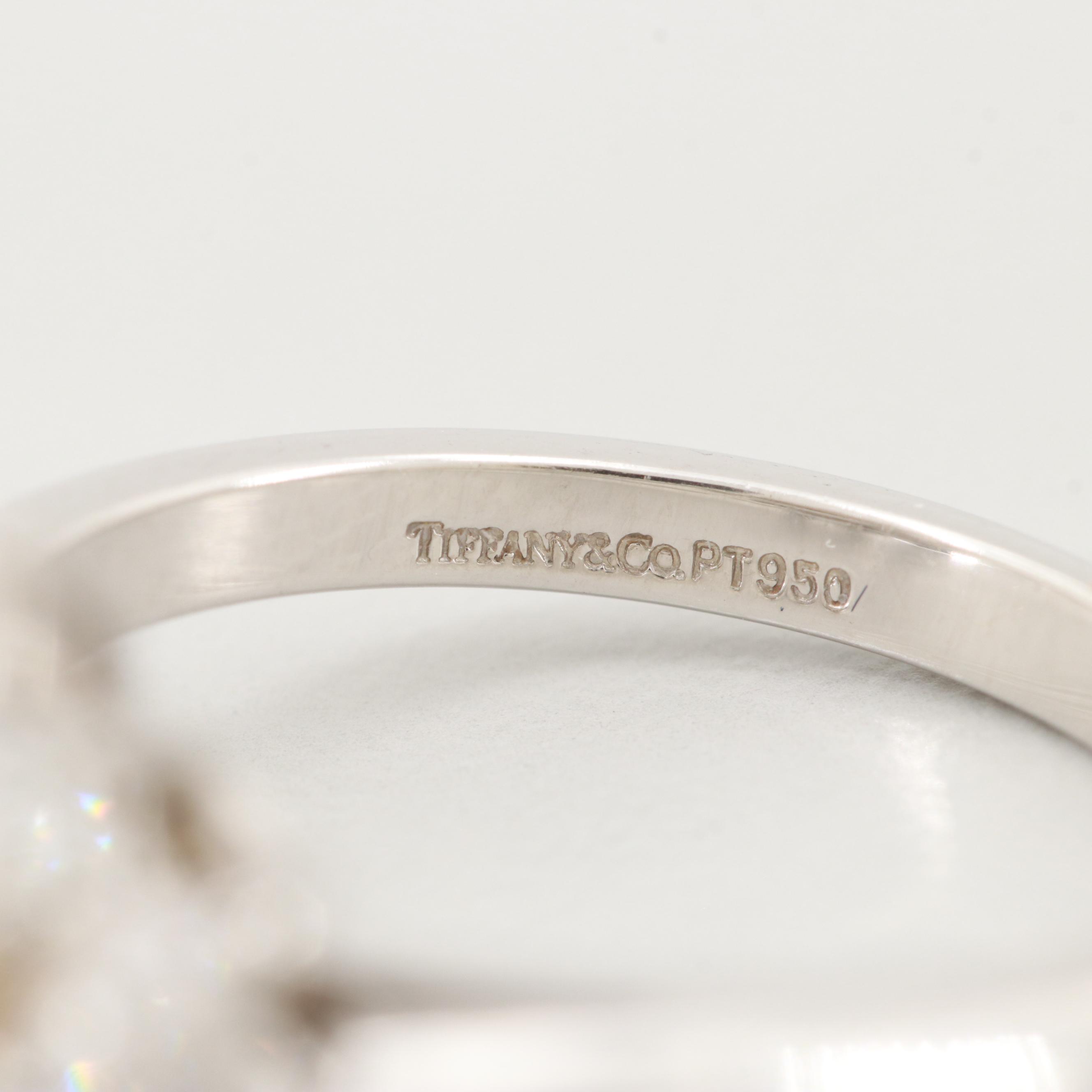 Tiffany & Co. Platinum Cultured Pearl and Diamond Ring