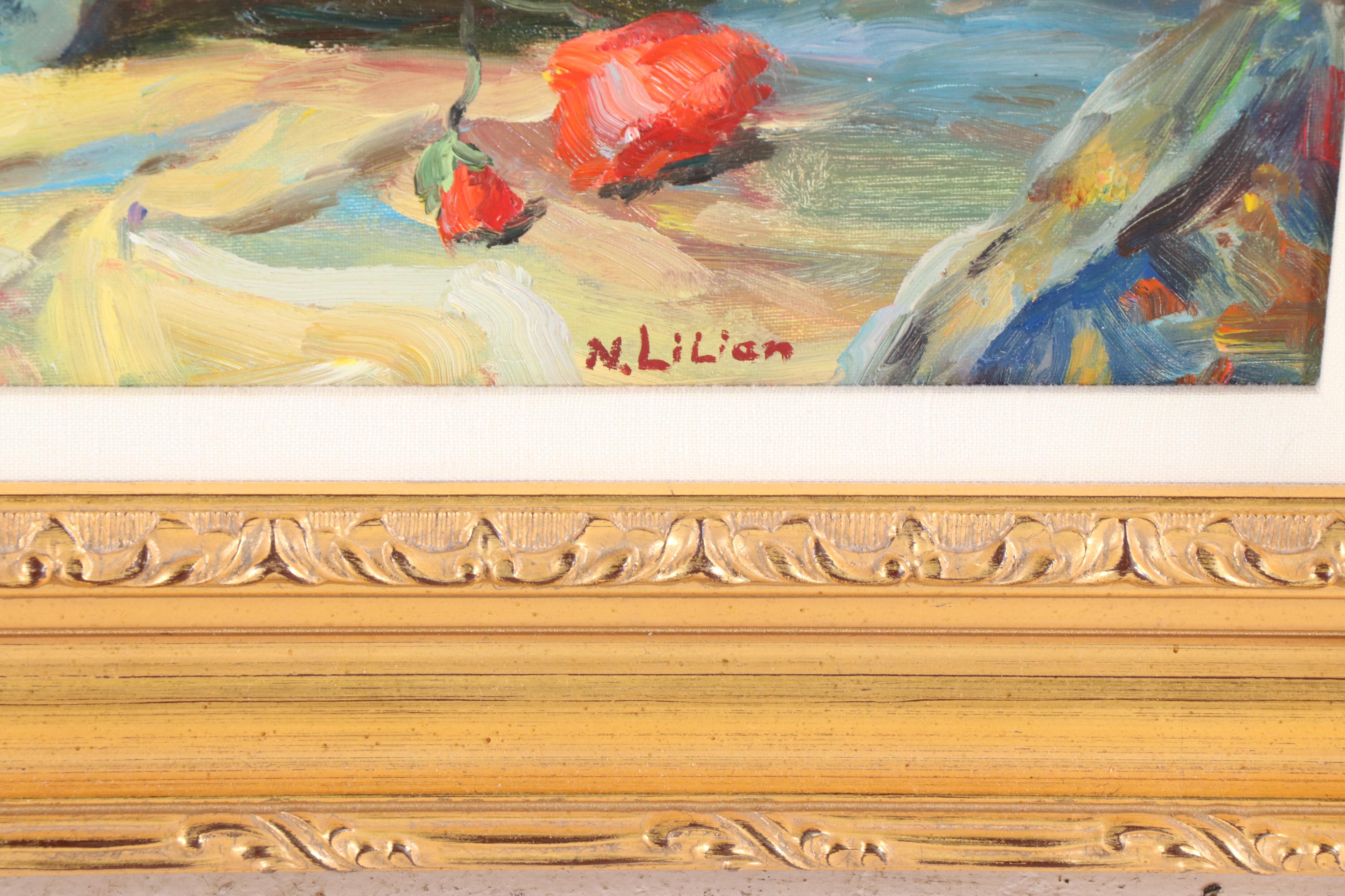 N. Lilian Floral Still Life Oil Painting