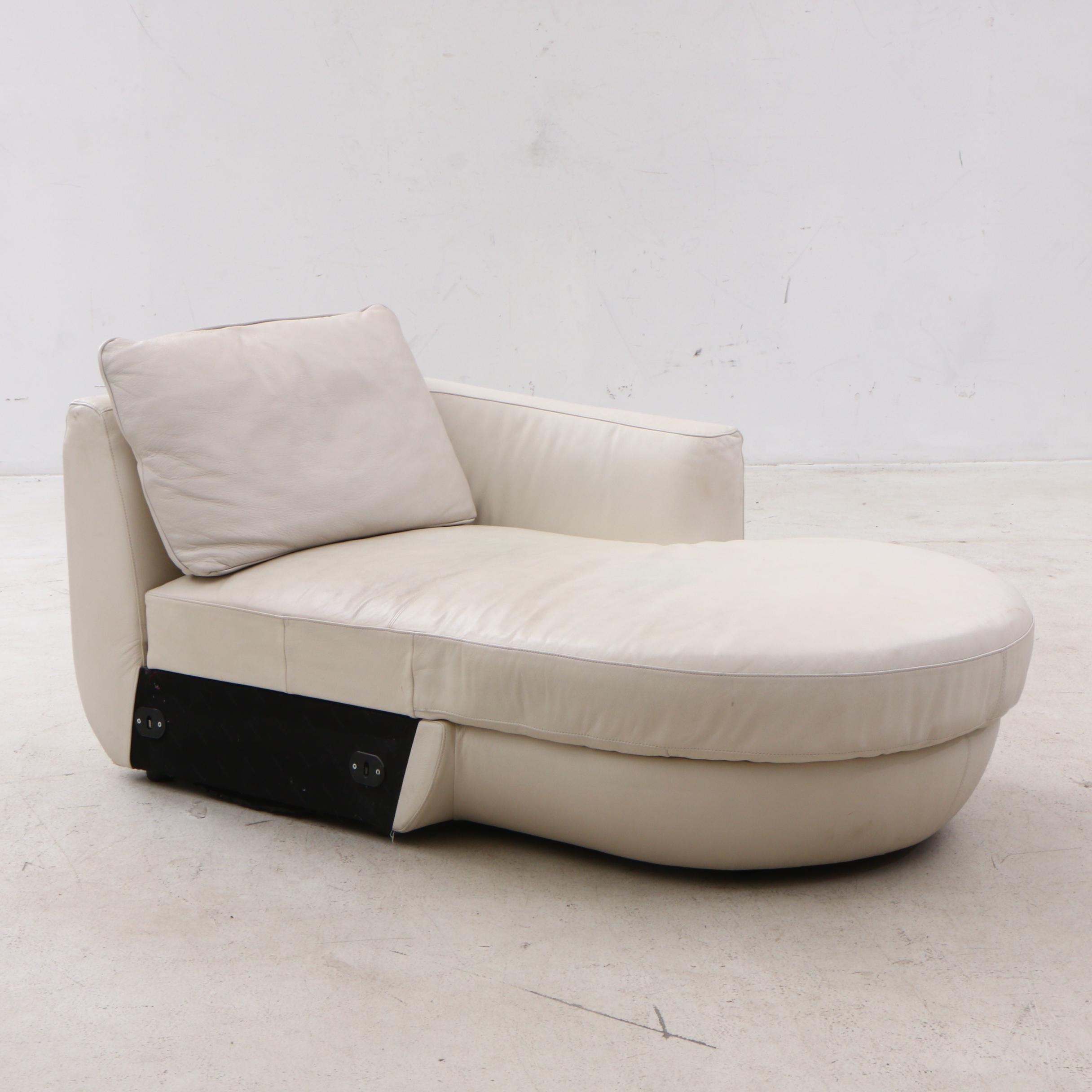 Natuzzi White Leather 9-Piece Sectional Sofa