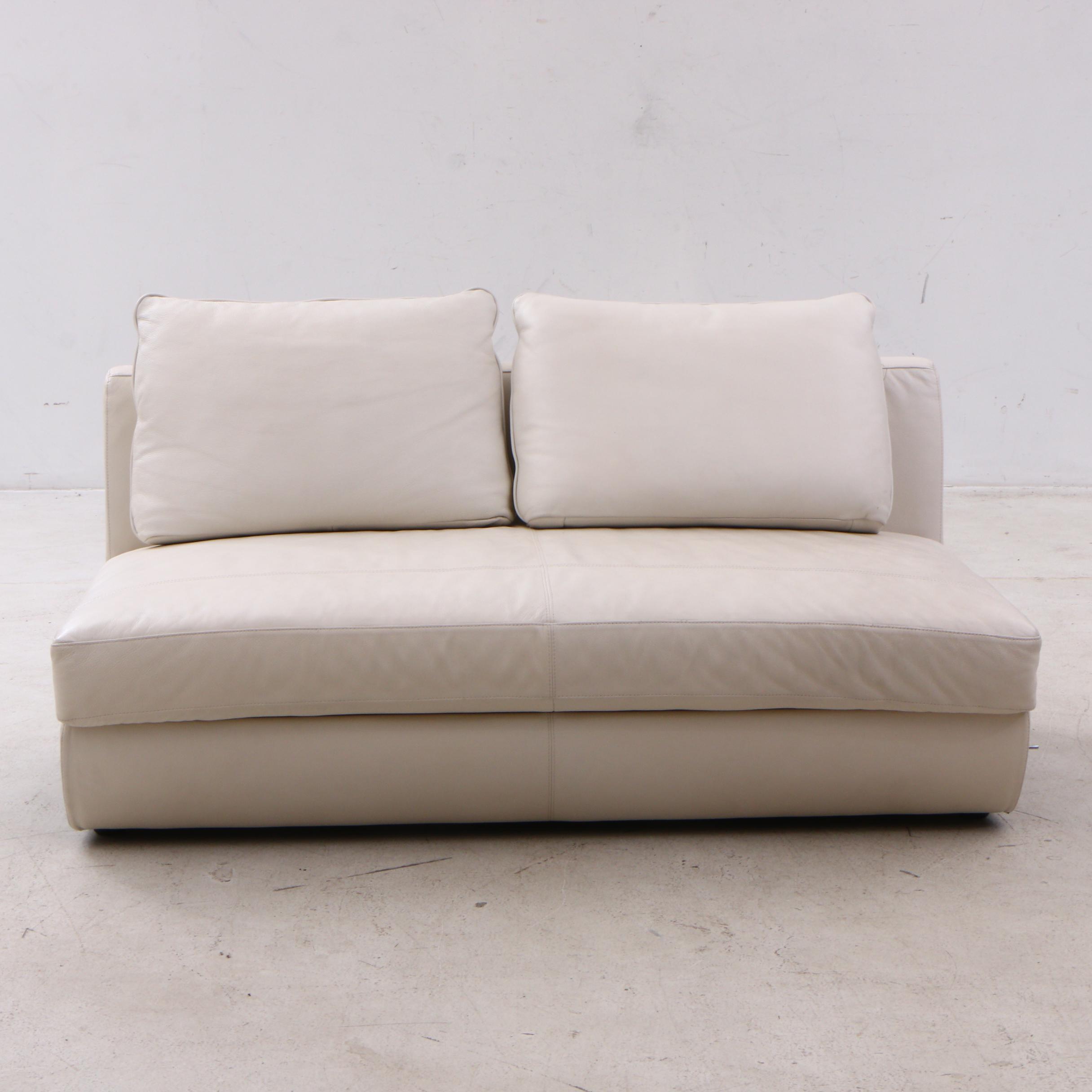 Natuzzi White Leather 9-Piece Sectional Sofa