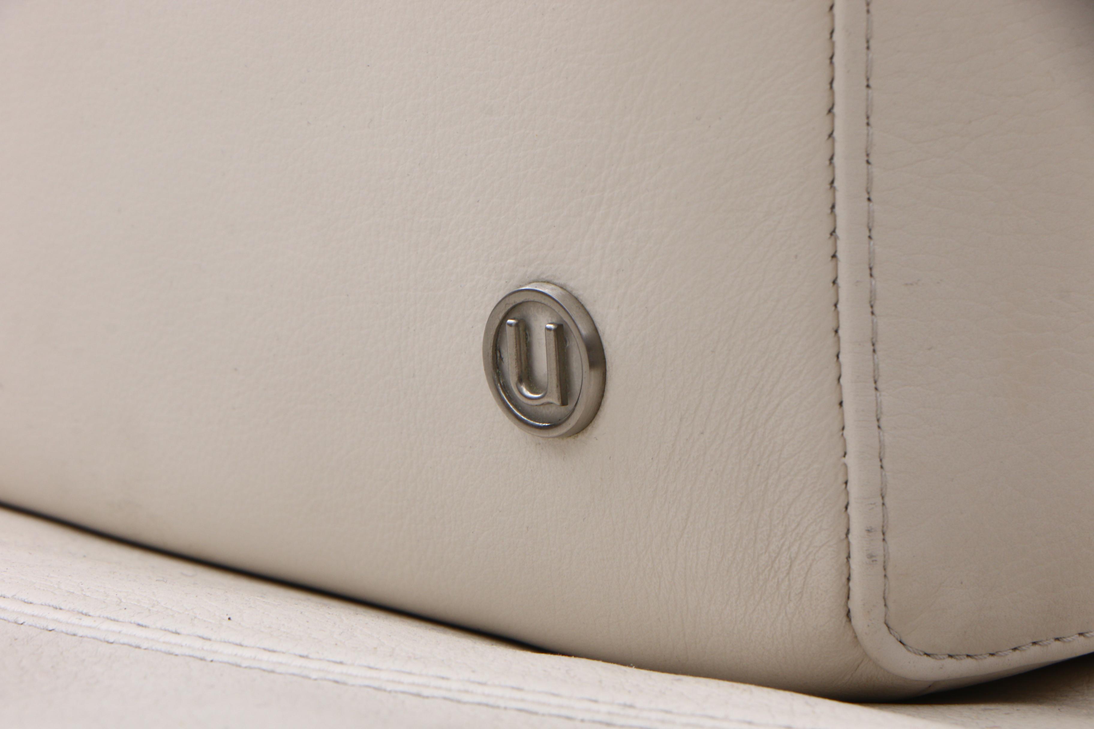 Natuzzi White Leather 9-Piece Sectional Sofa