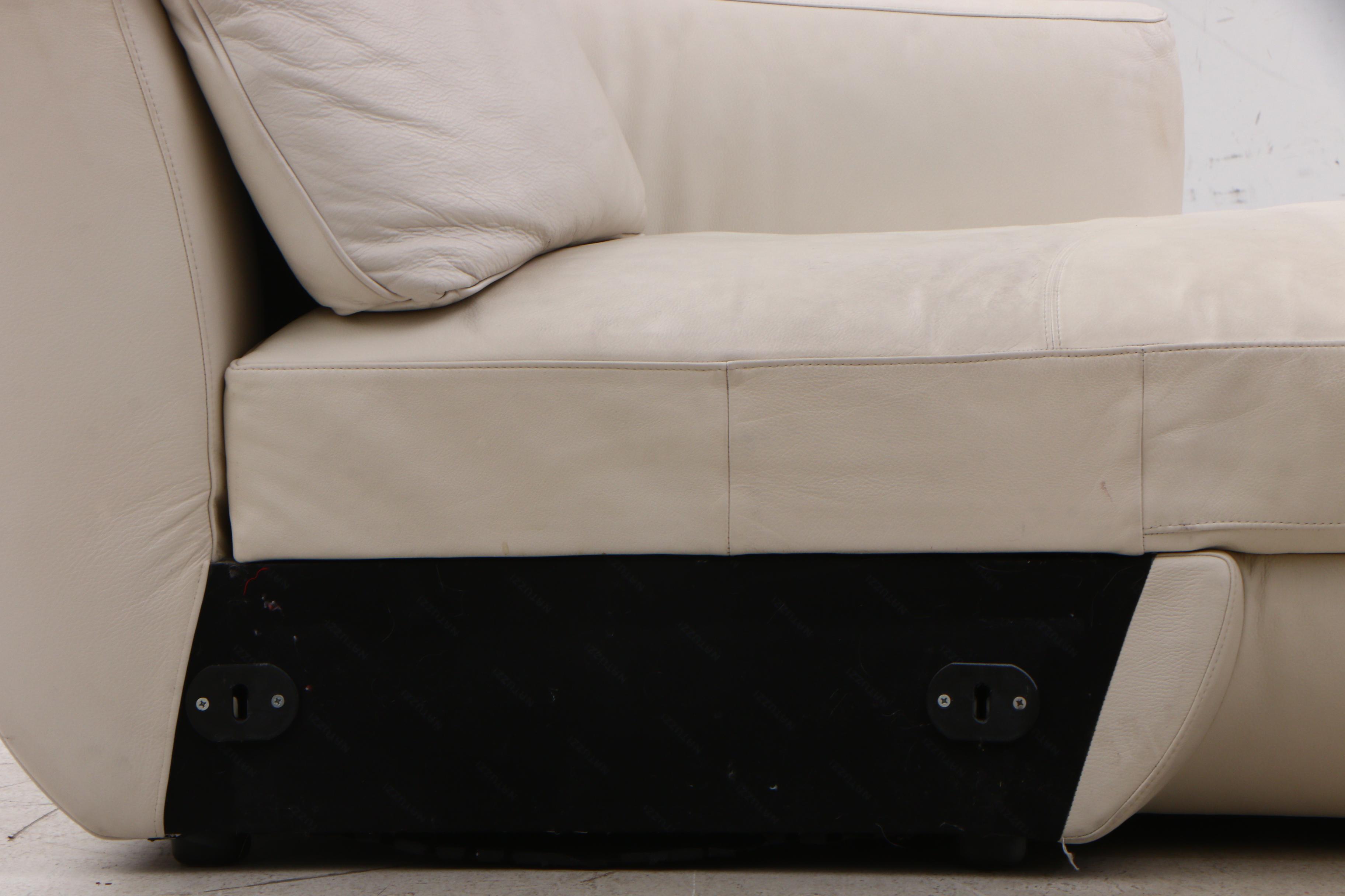 Natuzzi White Leather 9-Piece Sectional Sofa