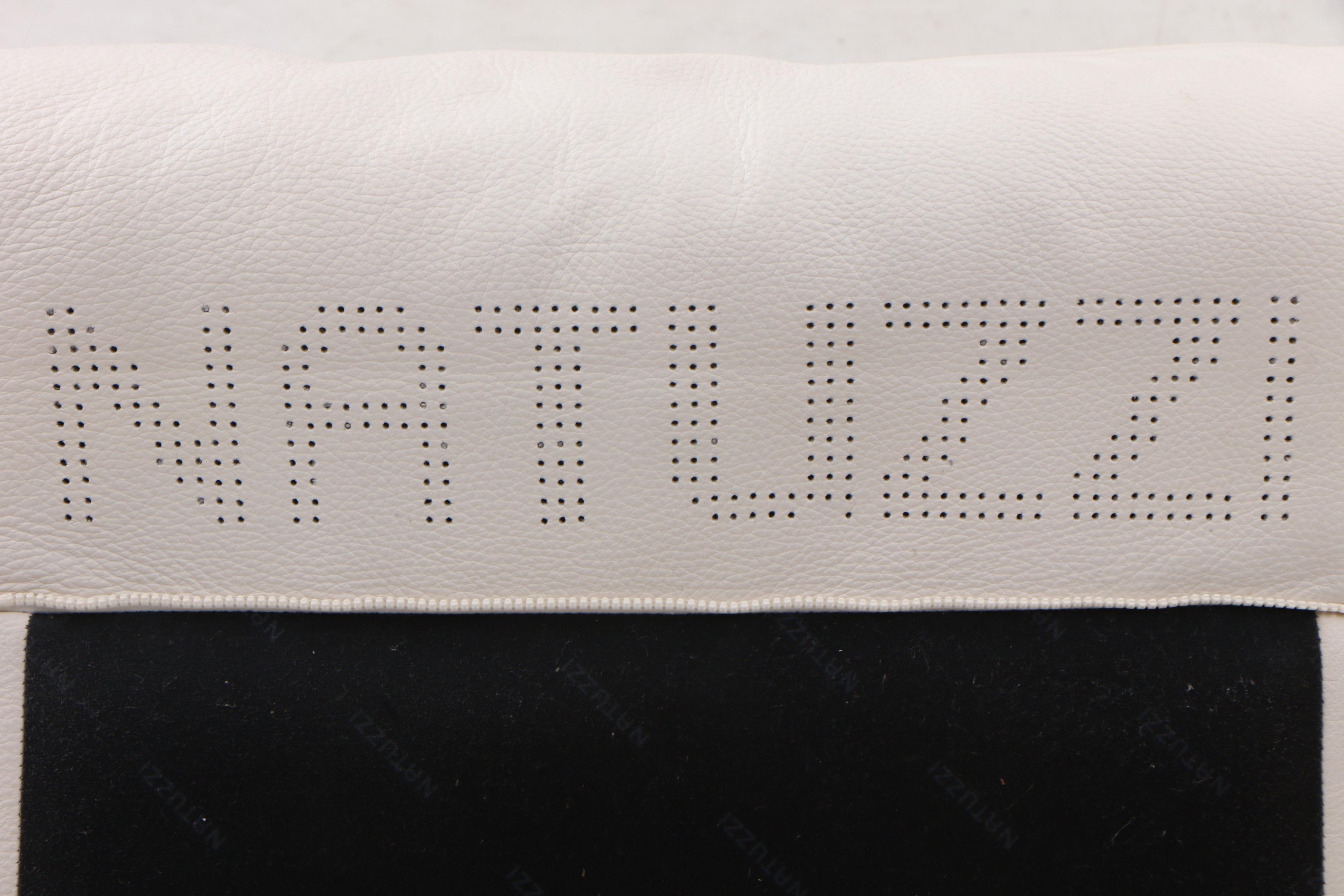 Natuzzi White Leather 9-Piece Sectional Sofa